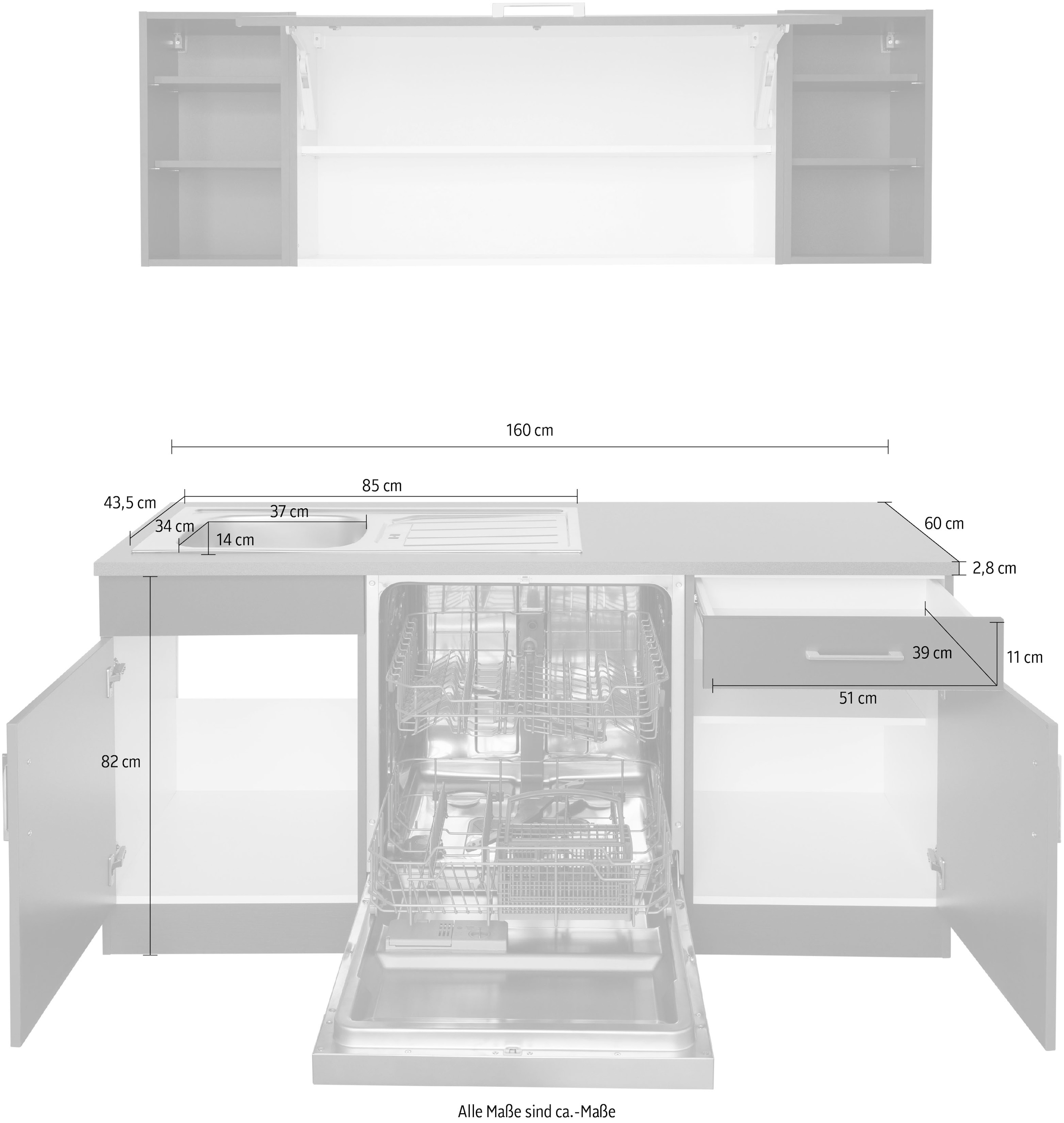 HELD MÖBEL Winkelküche »Paris«, mit E-Geräten, Stellbreite 220/220 cm bei  OTTO