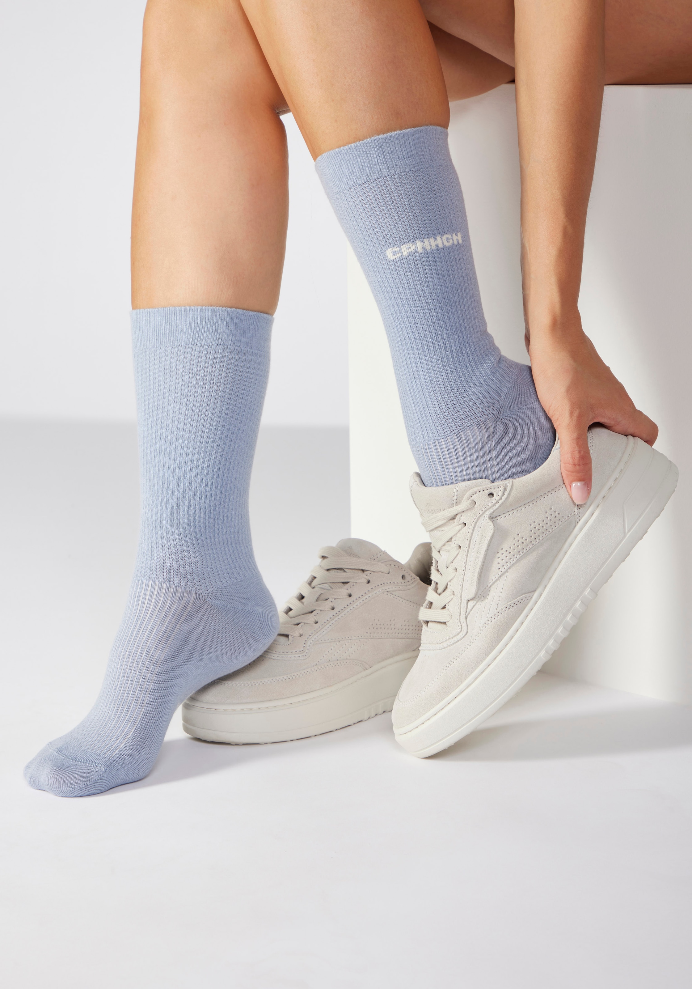 Copenhagen Studios Basicsocken Packung, 3 Paar tlg. mit Rippstruktur und Stickerei