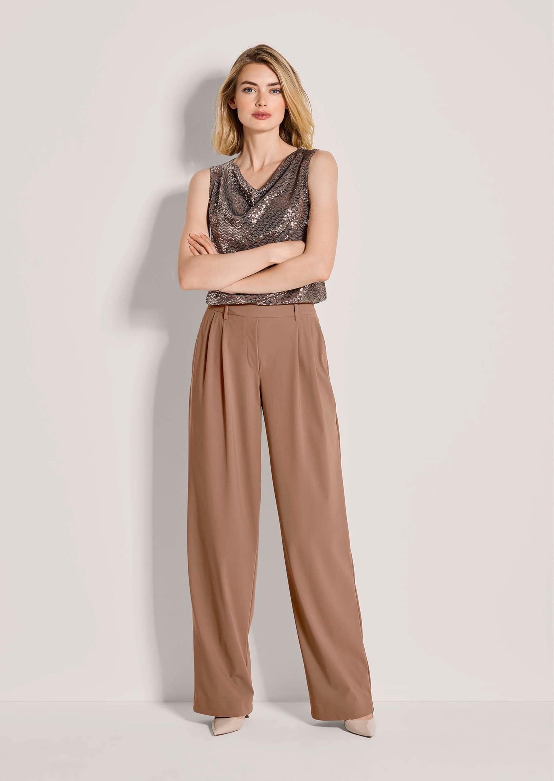 MADELEINE Schlupfhose »Bundfaltenhose mit weitem Bein Elegante Schlupfhose mit weitem Bein«  Microjerseyhose