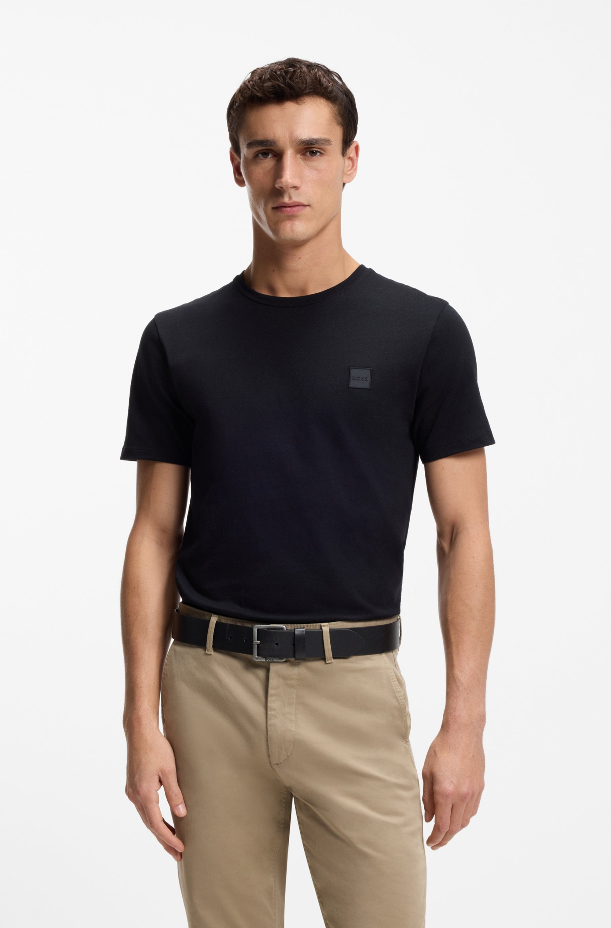 BOSS Ledergürtel »Jeeko_Sz40« mit matter Schließe