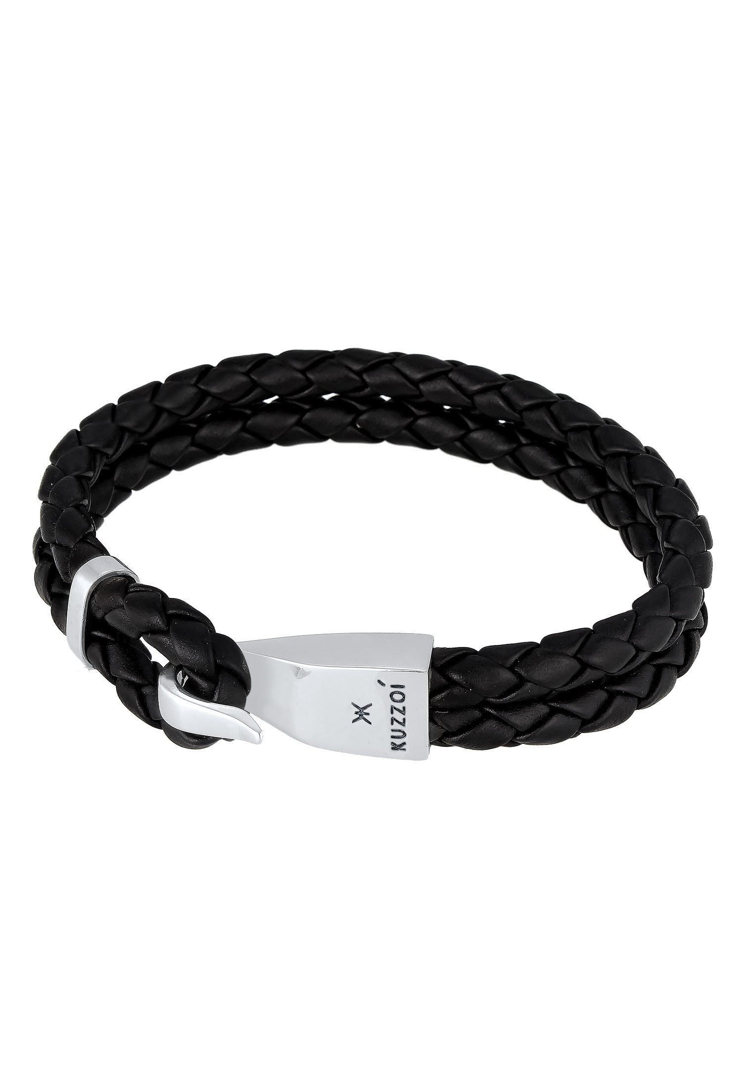 Kuzzoi Lederarmband »Armband Herren Leder Haken-Verschluß Maritim 925 Silber«