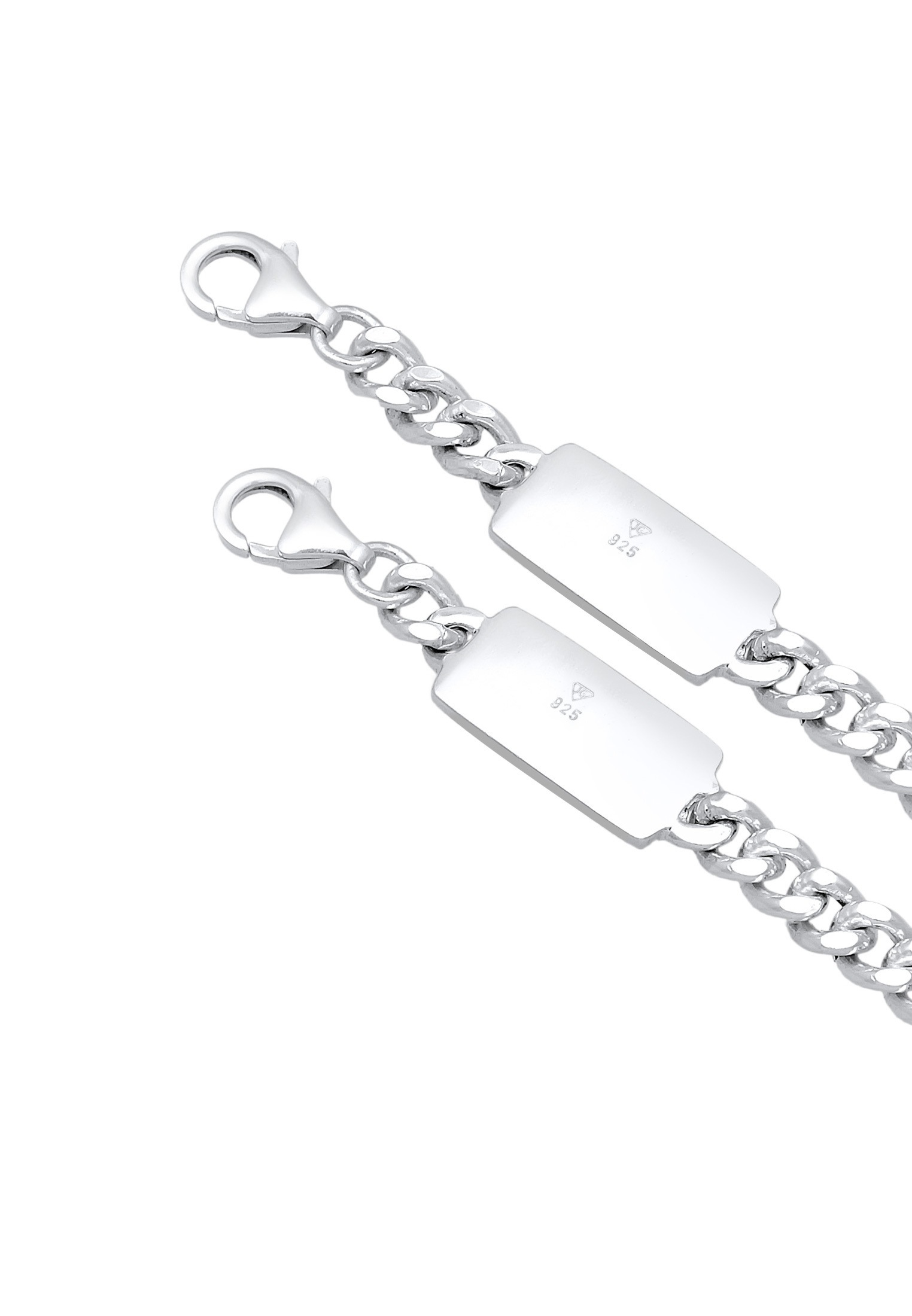Kuzzoi Ketten und Armband Set »Schmuckset Panzerketten Armband und Kette Basic 925 Silber«