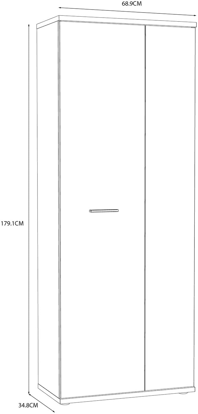 FORTE Mehrzweckschrank »Platzsparend und kompakt, Stauraum« B/H/T 68,9/179,1/34,8 cm