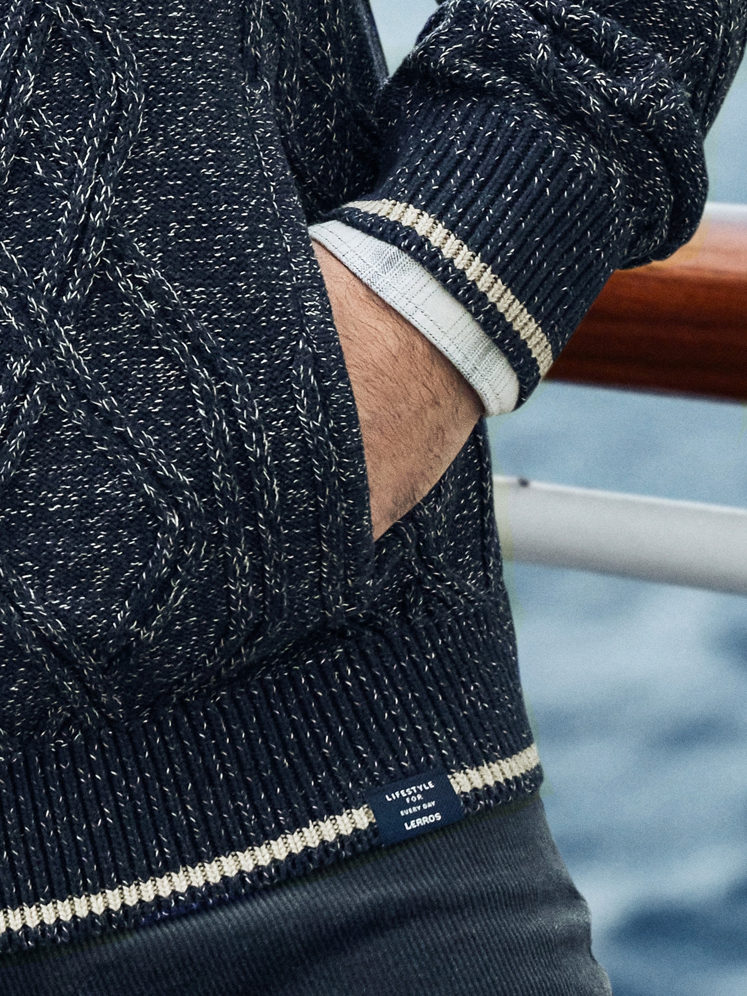 LERROS Strickjacke »LERROS Herren-Strickjacke mit Zopfmuster«