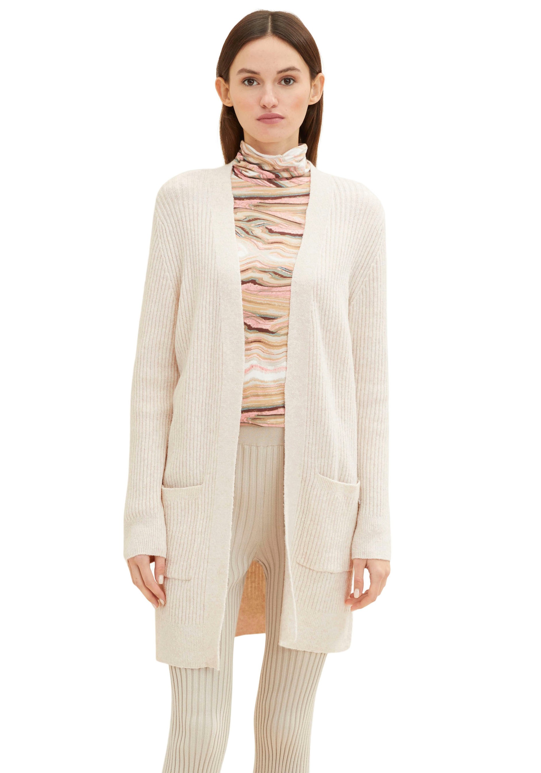 TOM TAILOR Denim Longstrickjacke »Langer Cardigan aus Strick«, (1 tlg.), Abgesteppter... kaufen