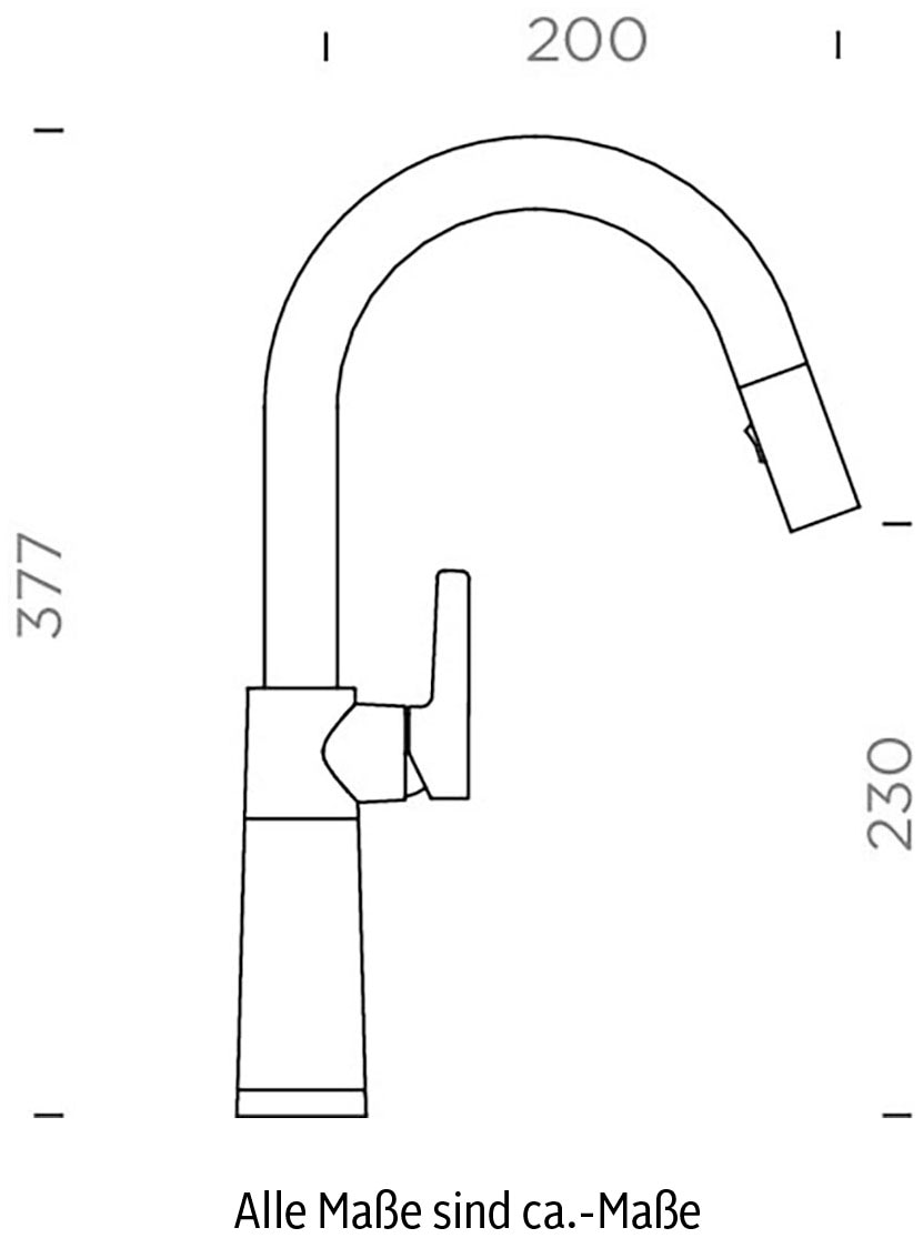 Schock Küchenarmatur »SC-520 SB«, ausziehbar, Strahl-Brause, Rückflussverhinderer, Schwenkbereich 120°