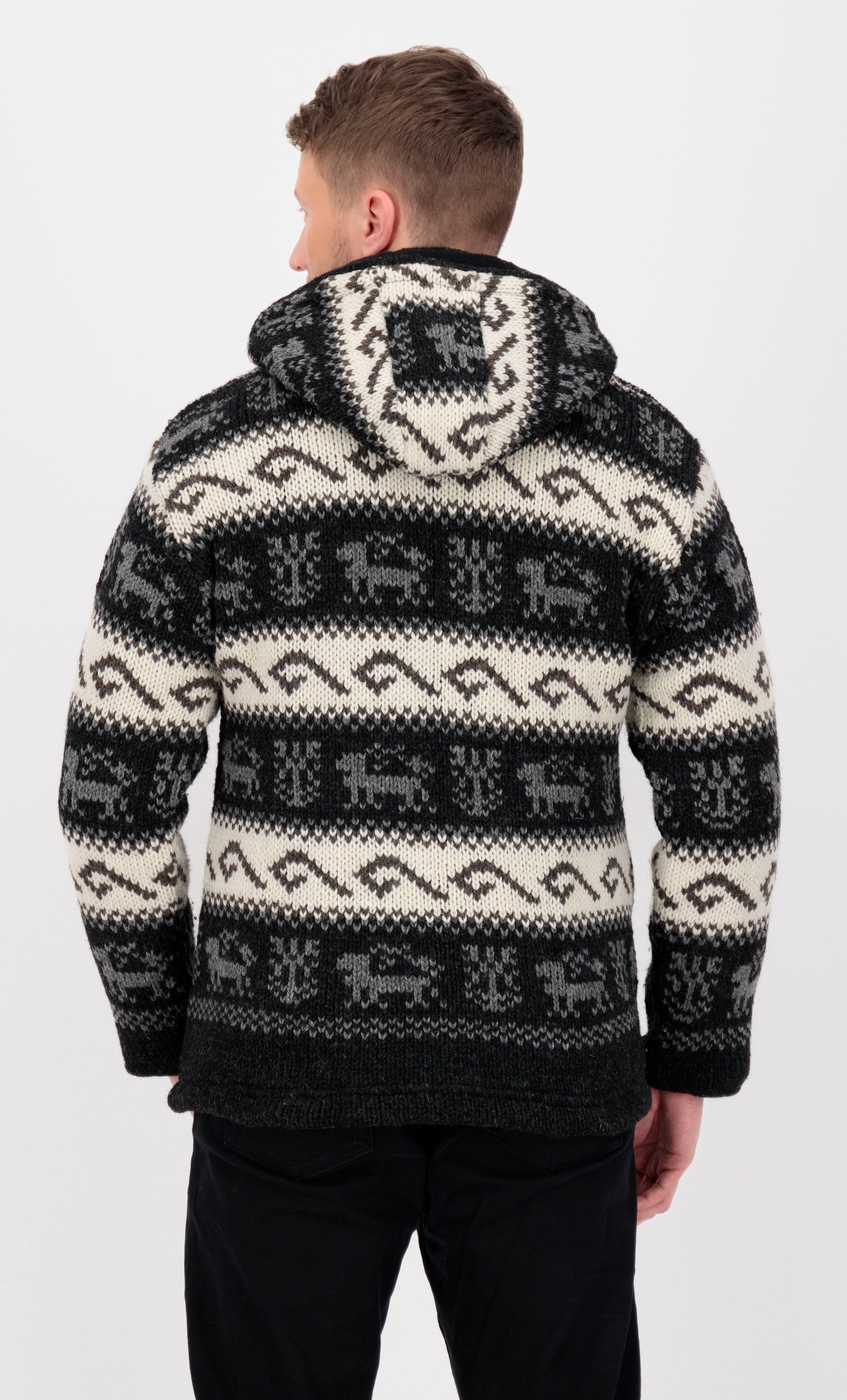 DEPROC Active Strickfleecejacke »LHOTSE MEN« mit Kapuze und weichem Fleece gefüttert