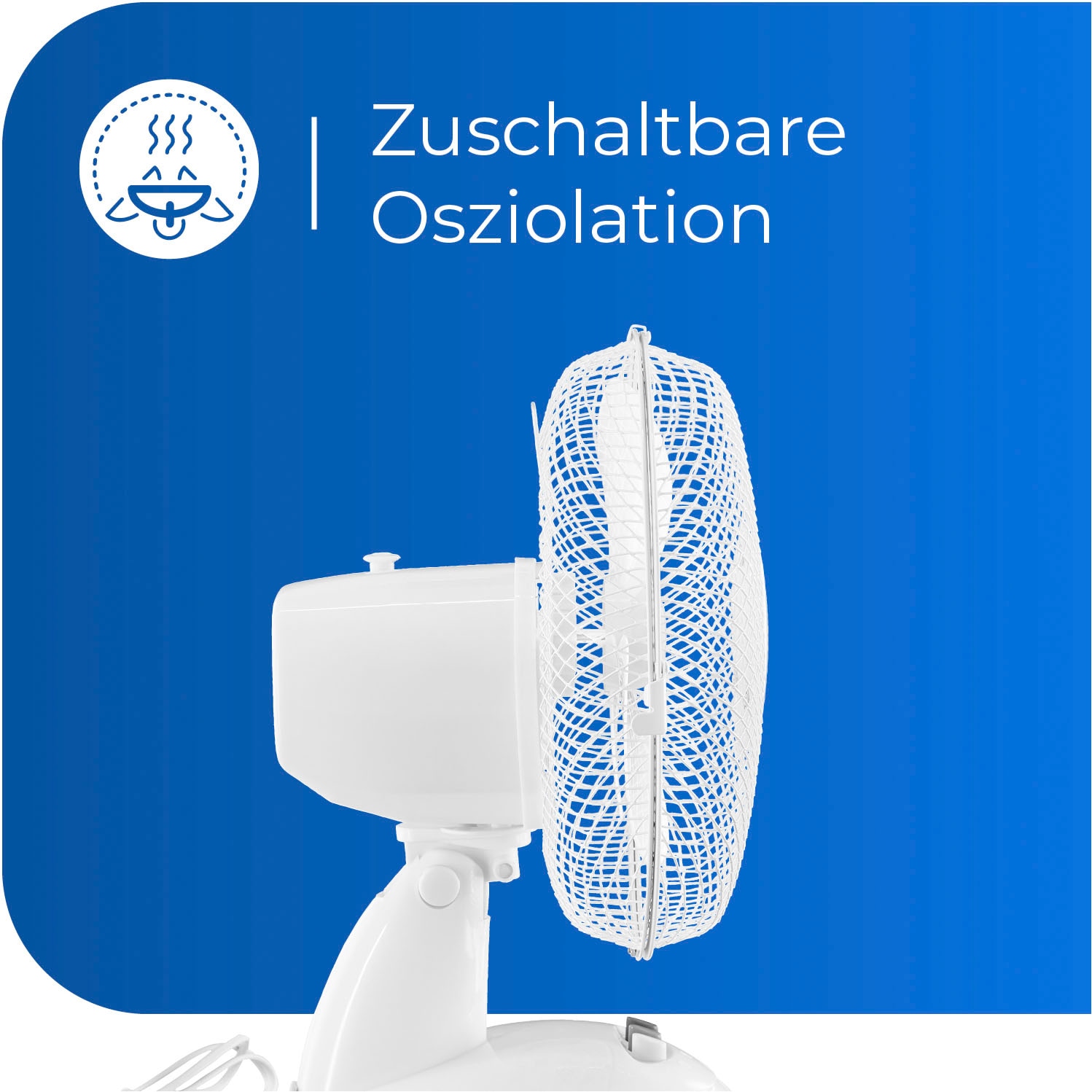 exquisit Tischventilator »VT 33056 we«, Ø 23 cm, inkl. Oszillation & 30 W Leistung