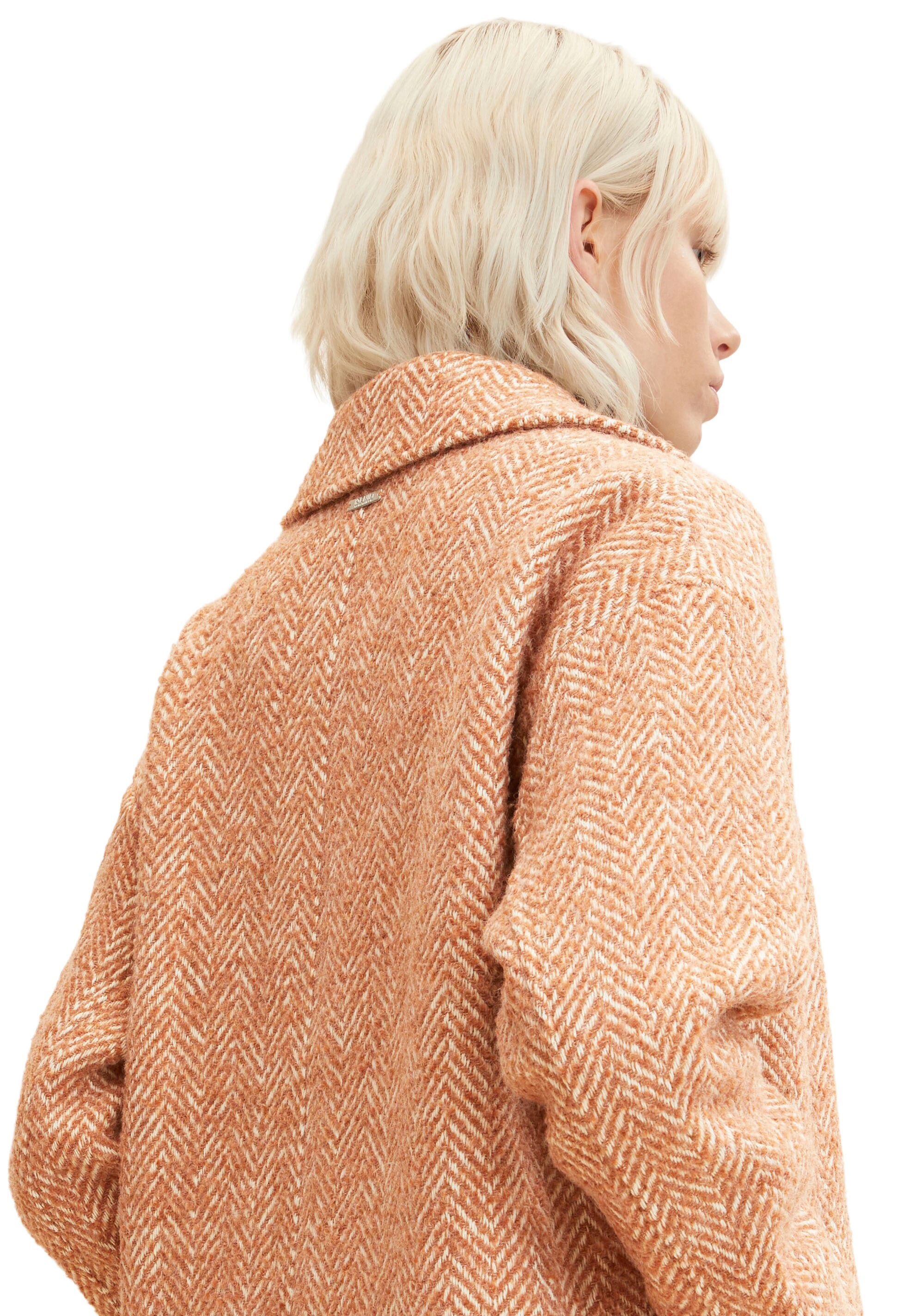 TOM TAILOR Denim Kurzmantel, mit Fischgratmuster