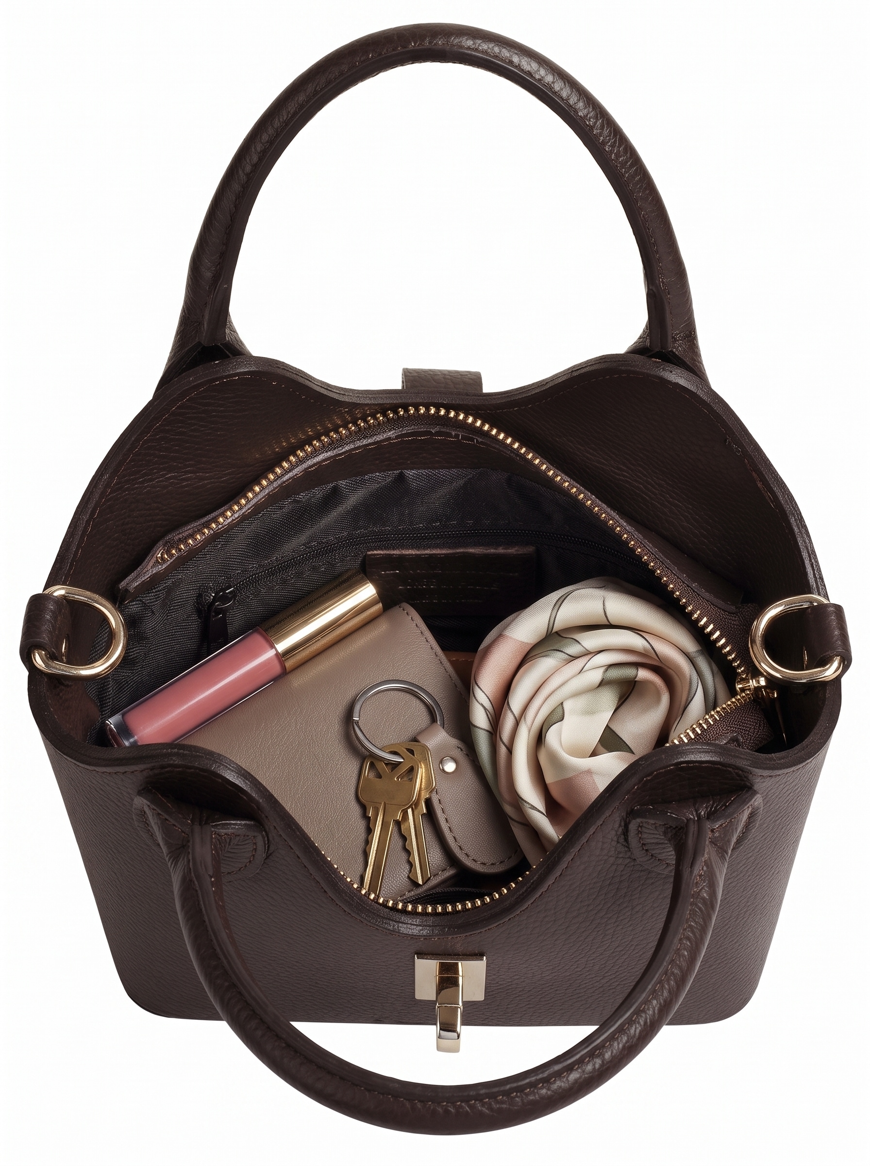 forty° Henkeltasche »FORTY° Damen LANVERRA - S echt Leder, Made in Italy« echt Leder, Made in Italy