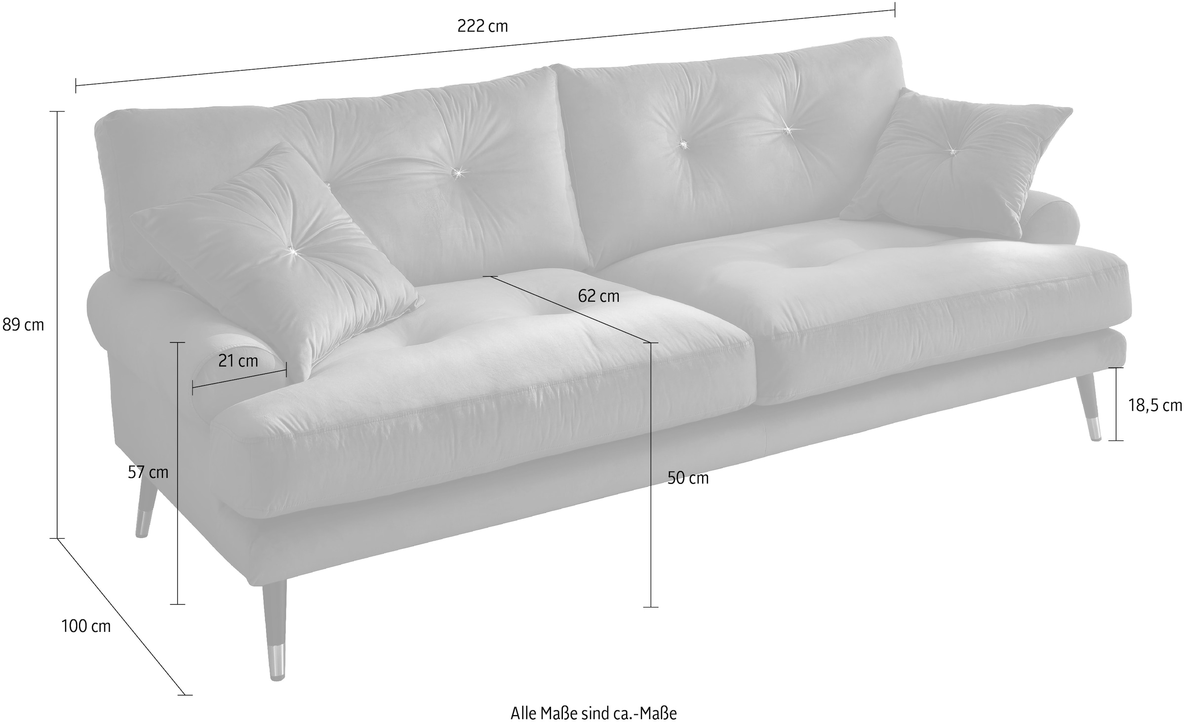 Trends by HG 3-Sitzer »Samir« mit Strasssteinen und goldfarben Applikationen