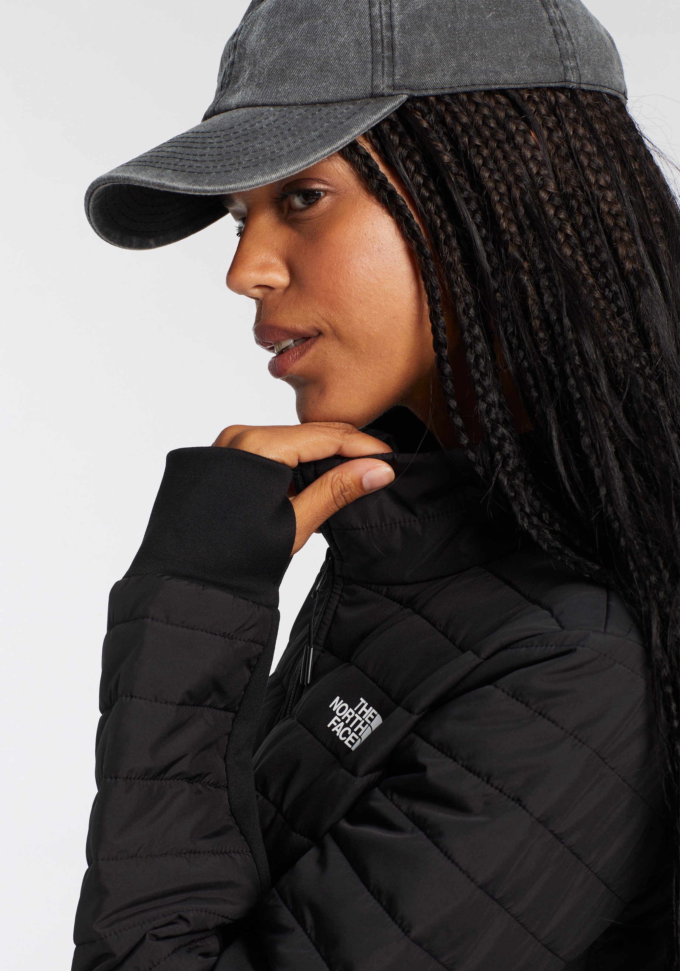 The North Face Steppjacke »W CANYONLANDS HYBRID JACKET« ohne Kapuze für vielseitige Freizeitaktivitäten, mit Stehkragen