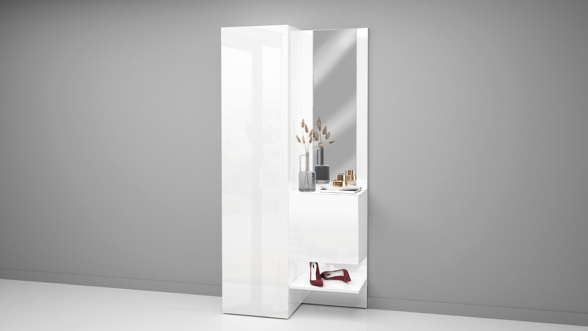 Tecnos Garderoben-Set »Kompakt«, (2 St., 2-er set: großer  Schuhschrank,kleiner Schuhfach mit Spiegel und Ablage) online bei OTTO