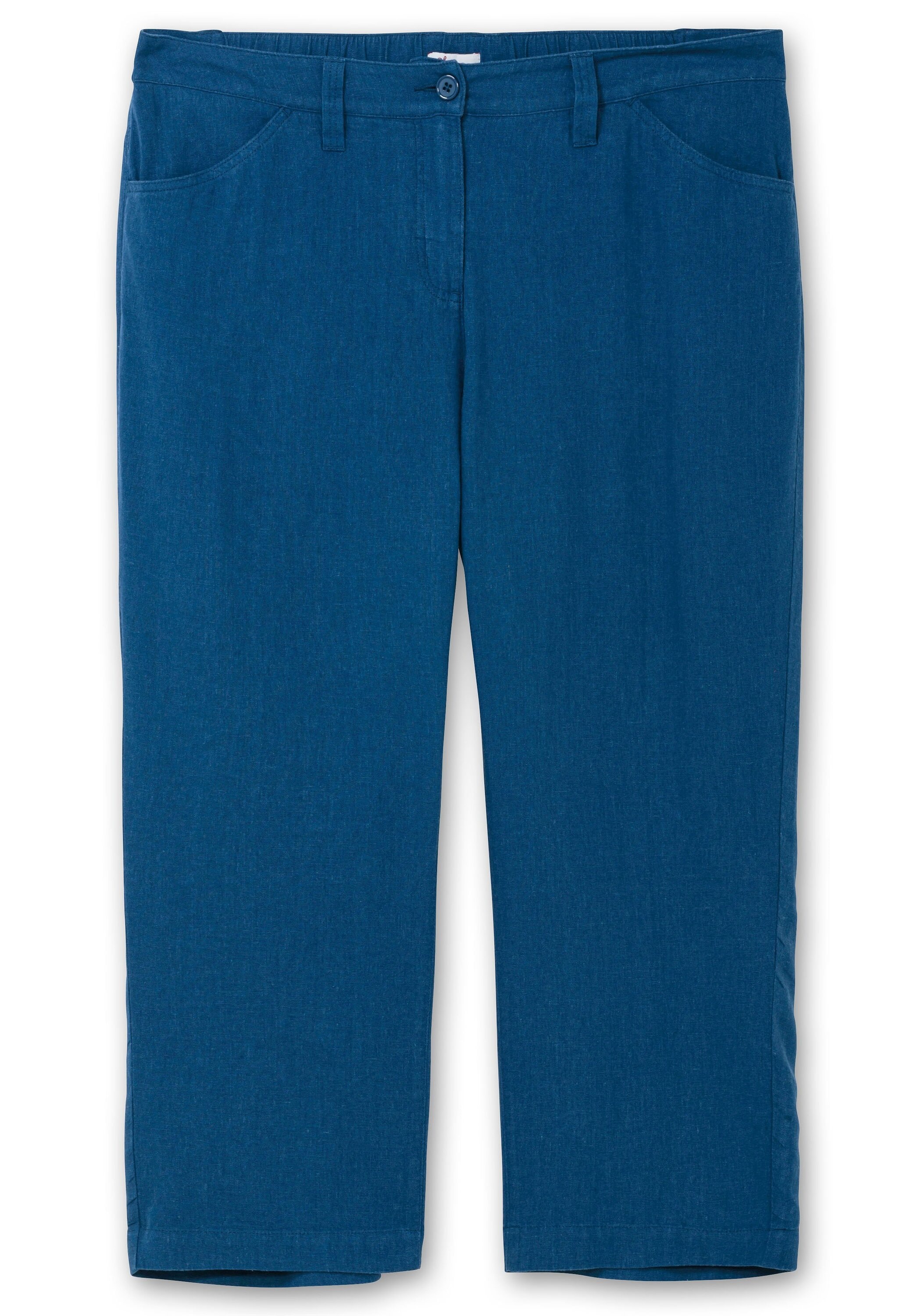 Sheego 7/8-Hose »Gerade 7/8-Hose aus Leinen-Mix, mit Teilgummibund«