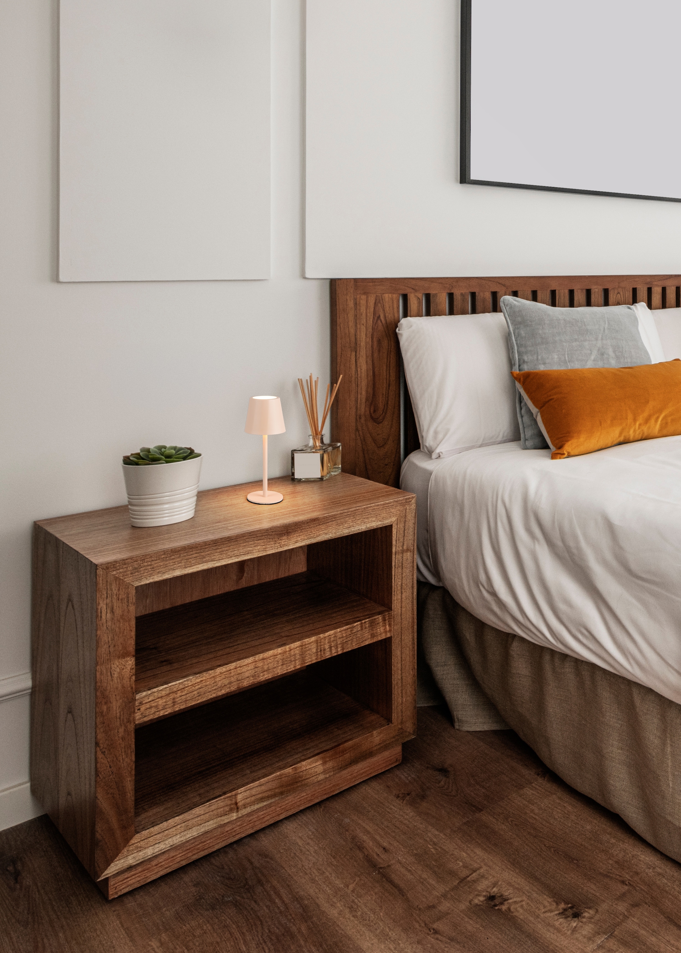 REALITY Leuchten LED Tischleuchte »DIAZ, Outdoor Akku Tischlampe Höhe 21 cm Ø 8,5 cm, IP44, Touchdimmer« LED-Board 1 Stk. Farbwechsler | warmweiß - kaltweiß CCT Lichtfarbe einstellbar 2700-6500K, 160 Lumen, 1,6W, USB Anschluss