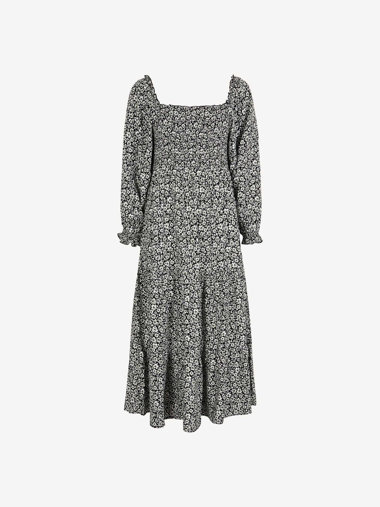 Apricot Midikleid »Midikleid« mit Smok und zierlichem Blumenmuster