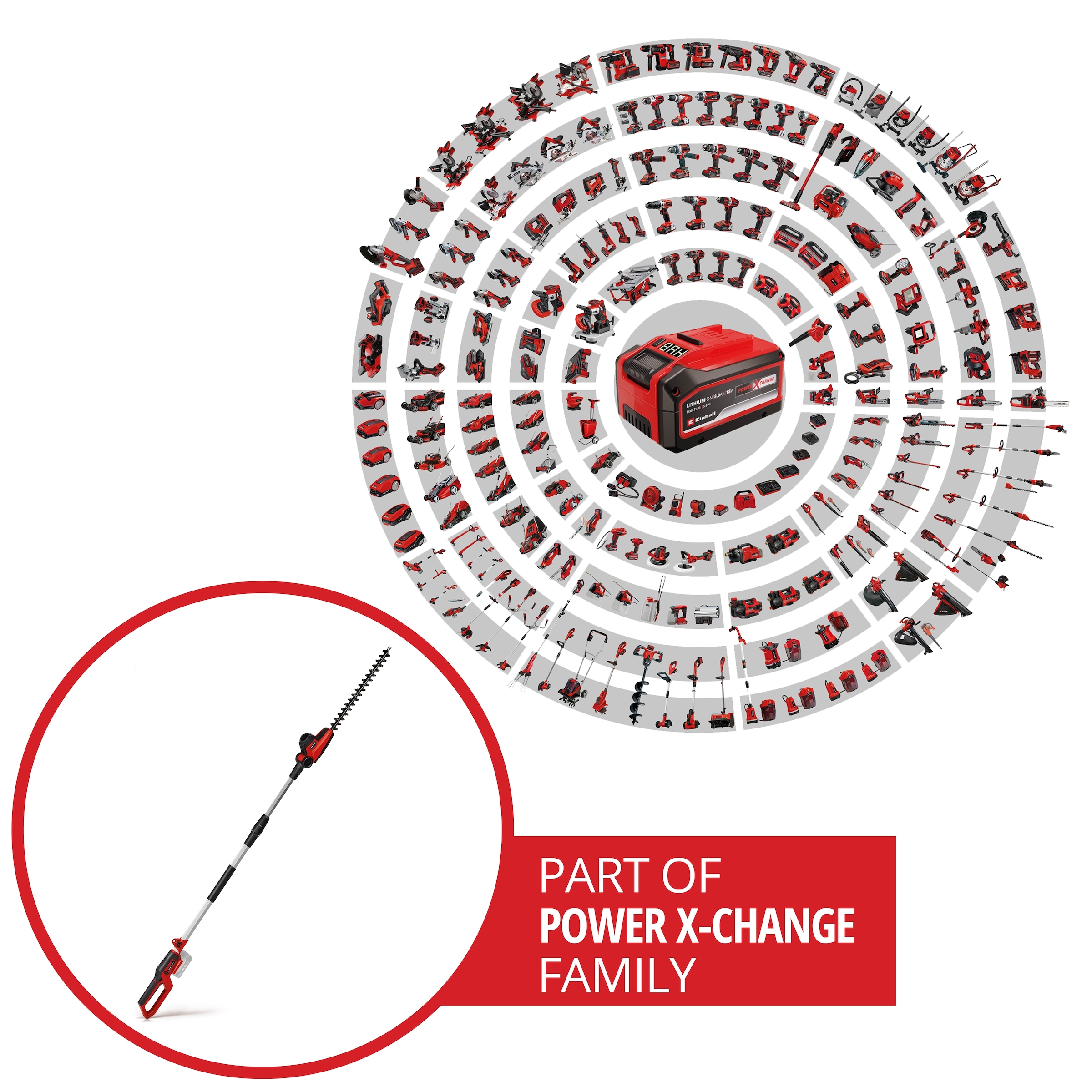 Einhell Akku-Heckenschere »mit Teleskopstab GC-HH 18/45 Li T« ()  inkl. PXC-Starter-Kit 18V 2,5Ah