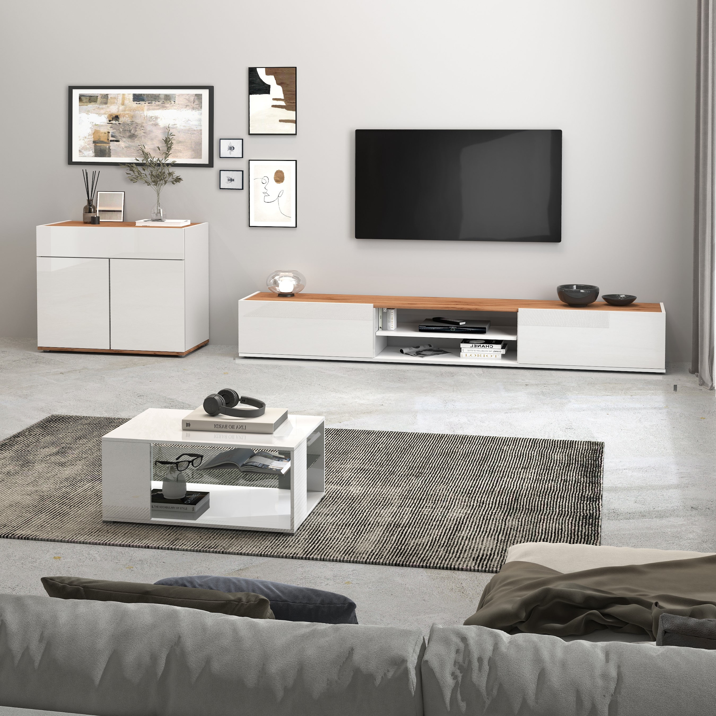 INOSIGN Sideboard »Garda, Kommode, Schrank, Kredenz«, 2 Türen, 1 Schublade,grifflos Breite 80,9 cm