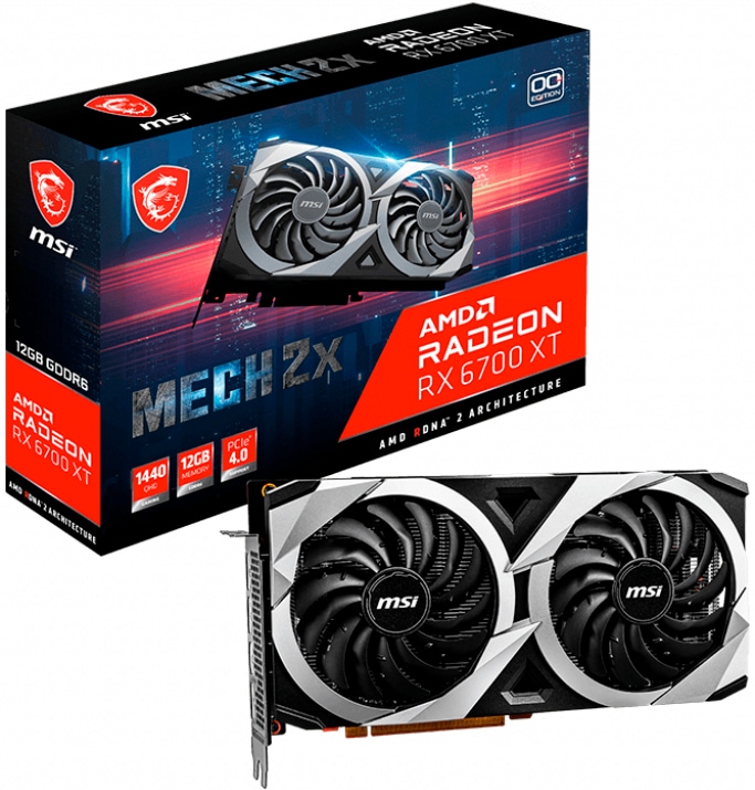 MSI Grafikkarte »Radeon RX 6700 XT MECH 2X 12G OC«, 12 GB, GDDR6