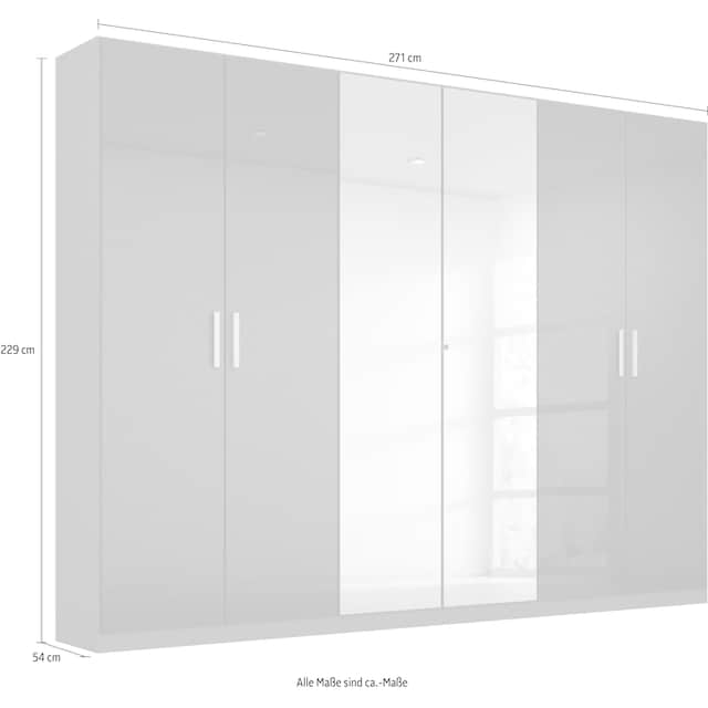 rauch Drehtürenschrank »Koluna«, Hochglanzfront mit Spiegel, inkl. 2  Innenschubladen sowie extra Böden bei OTTO