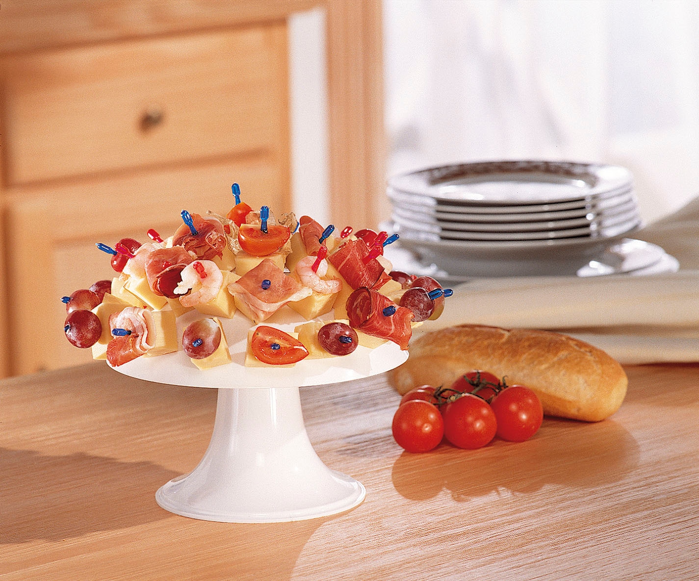 Ruco Servierplatte Partypilz mit 32 Spießen - 2er Set