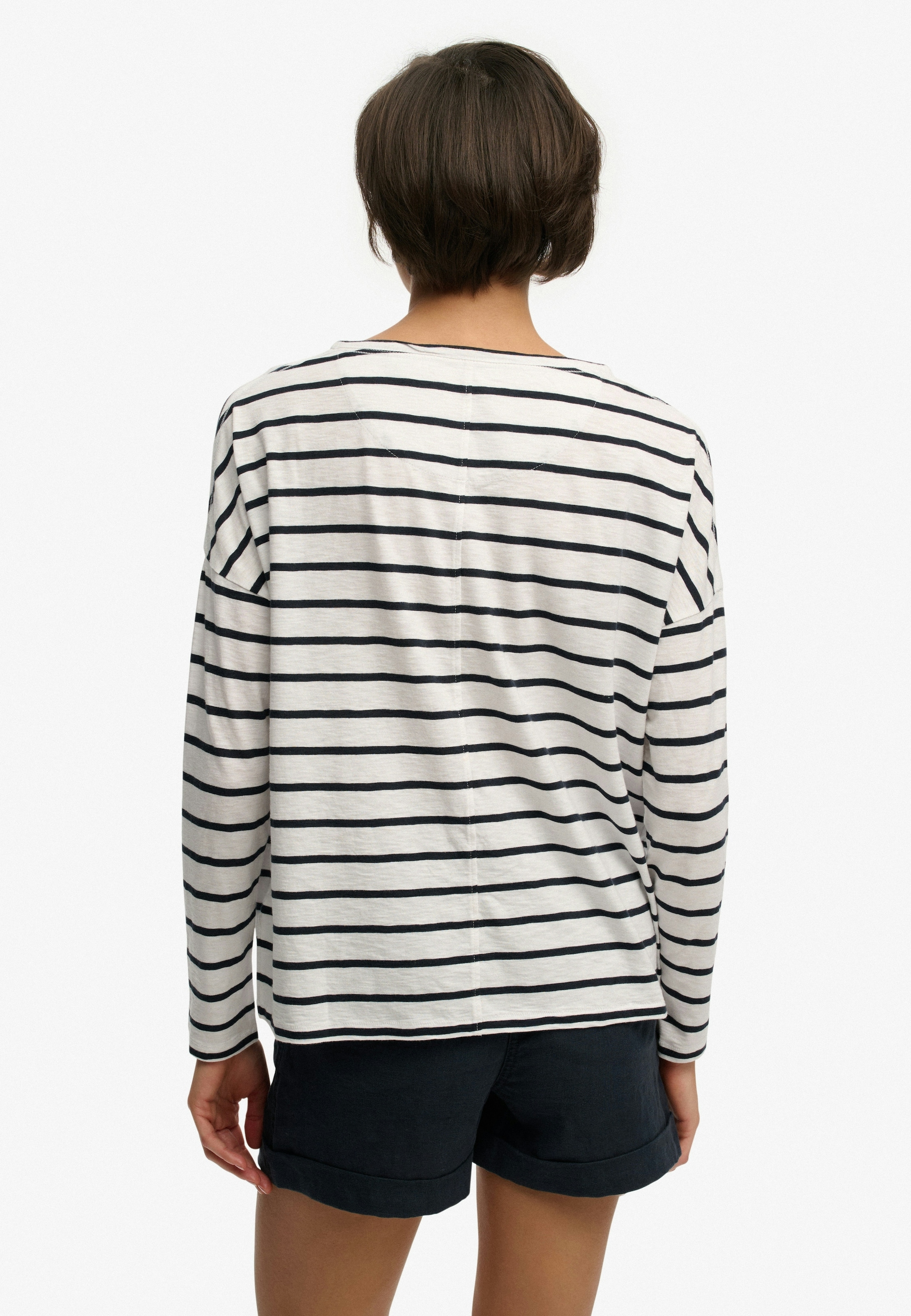 Superdry Langarmshirt »STUDIOS BOAT NECK SLUB LS TOP« Baumwollmischung, oversize