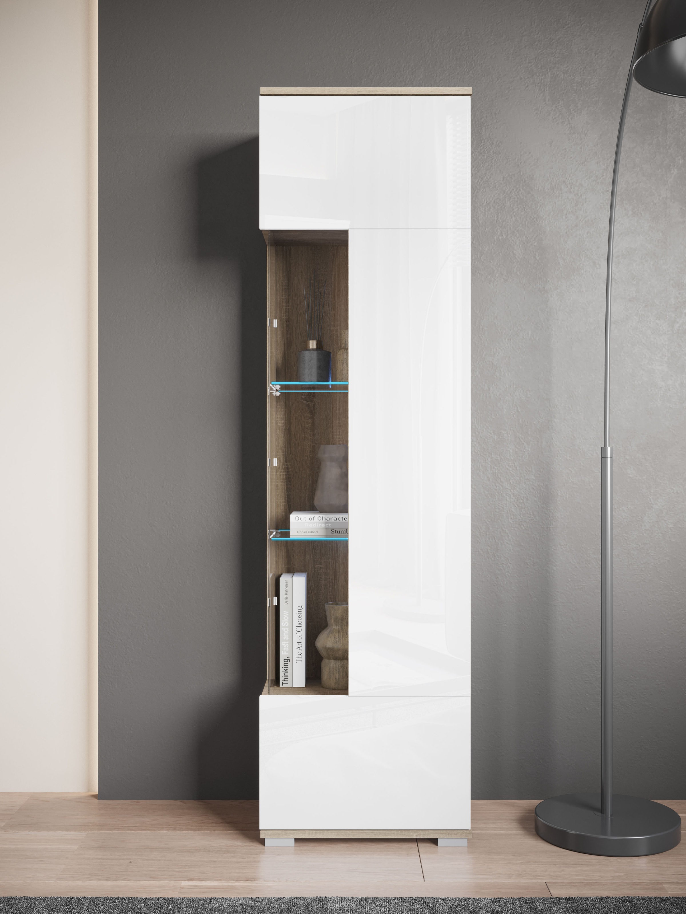 INOSIGN Vitrine »Kenia, stehend und hängend, Türanschlag wechselbar«, (1 St.), Vitrineschrank mit Glastüren 160 cm Höhe