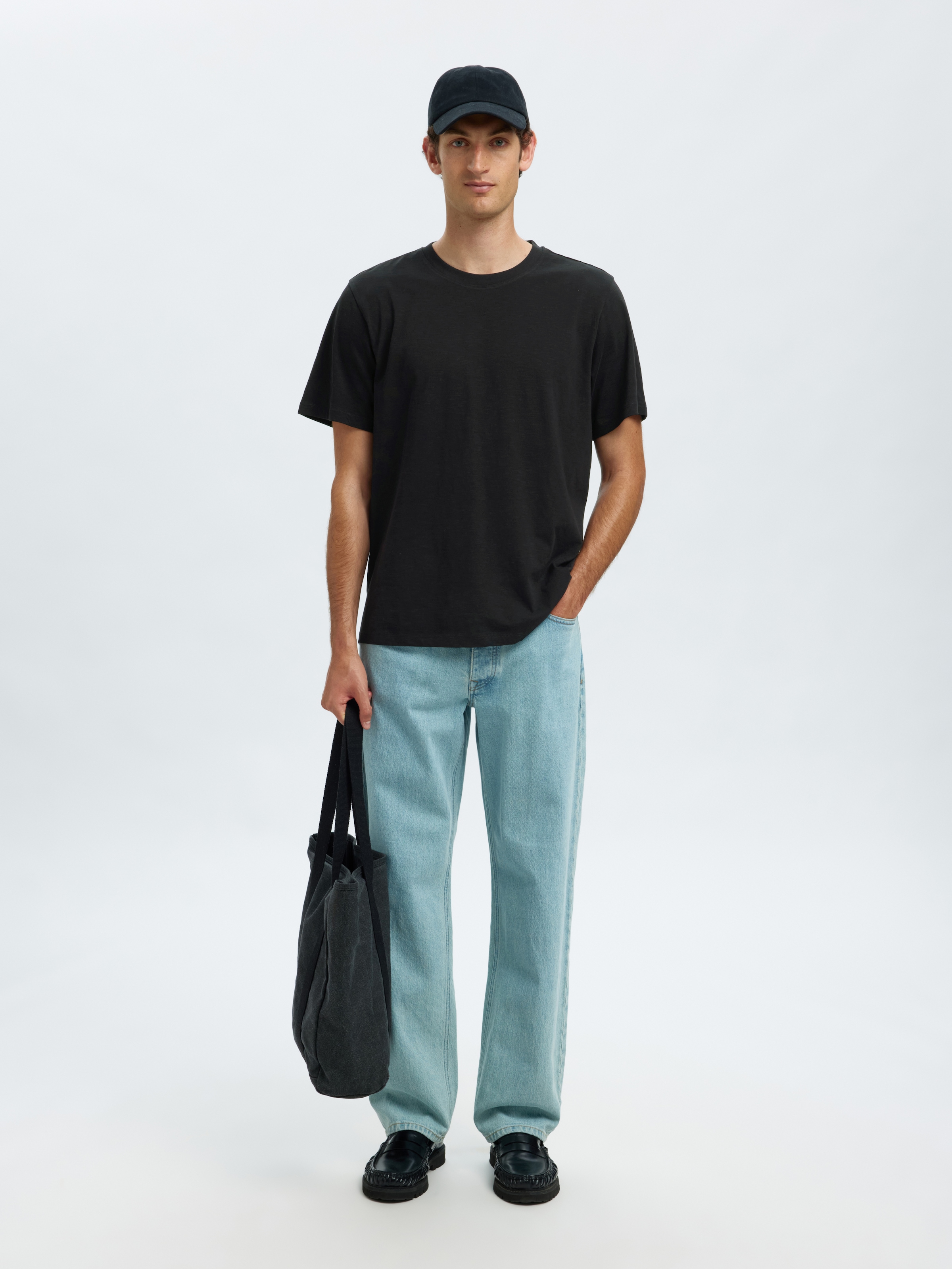 SELECTED HOMME Kurzarmshirt »SLHASPEN SLUB SS O-NECK«