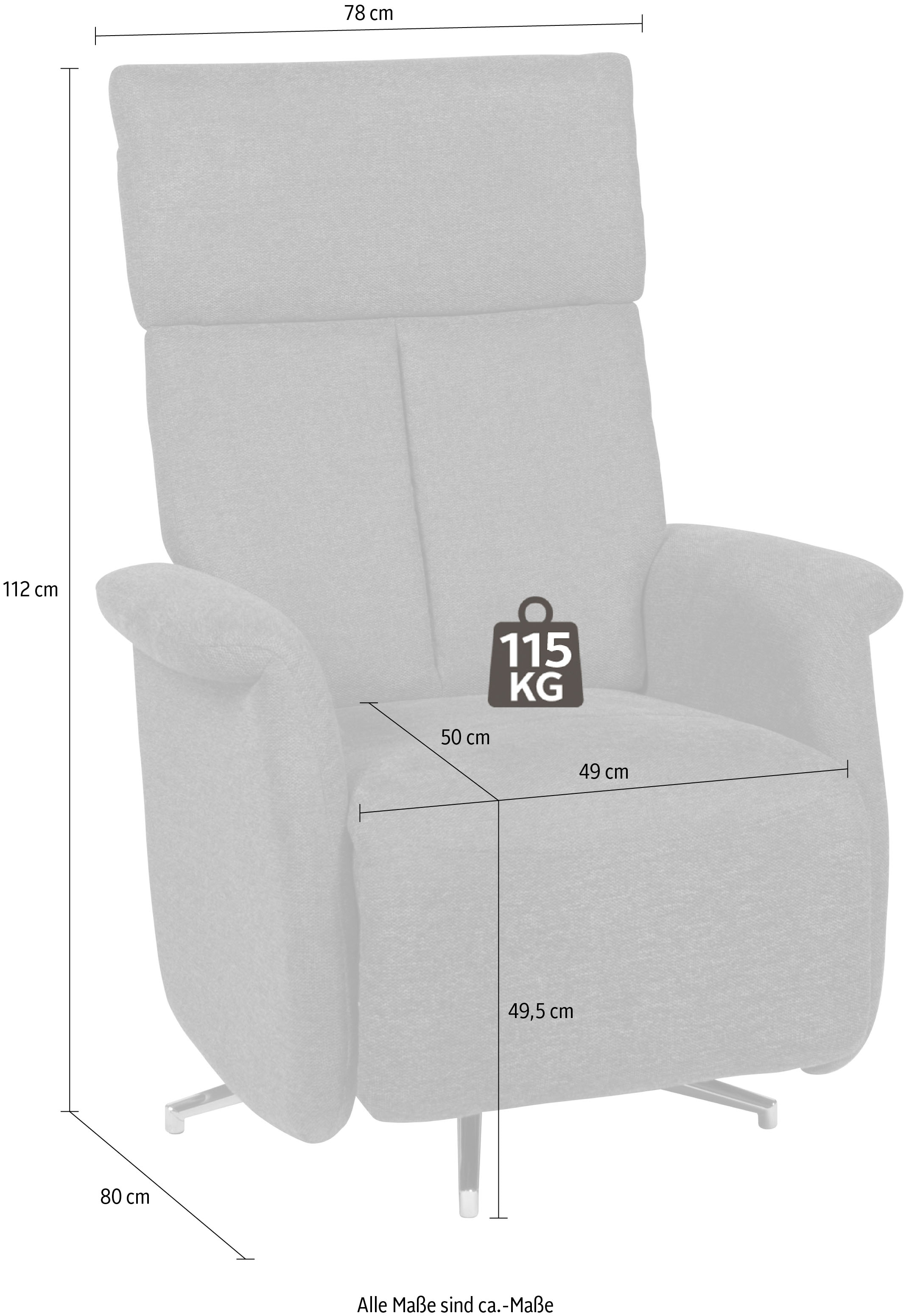 Duo Collection TV-Sessel »Thompson mit stufenloser Einstellung der Rückenlehne, Relaxfunktion«, und Taschenfederkern mit Stahlwellenunterfederung, 360 Grad drehbar
