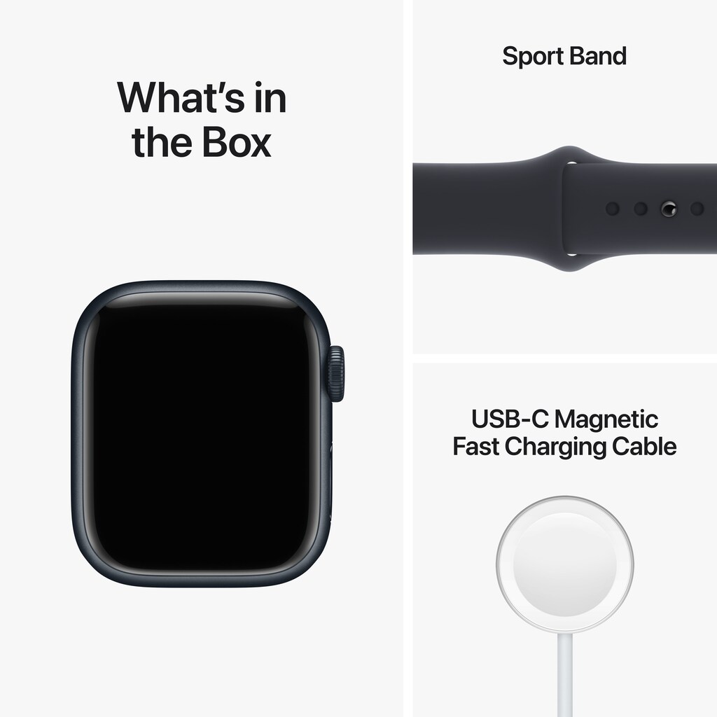 Apple Smartwatch »Series 8, GPS + Cellular, Aluminium-Gehäuse, 41 mm mit Sportarmband«, (Watch OS)