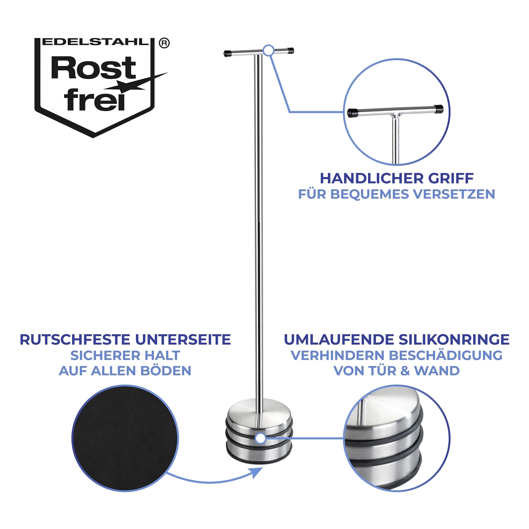 WENKO Türstopper »Modell Big Boy« 2 Stk. tlg. Anti-Rutsch-Unterseite, praktische Griffstange, robust und langlebig