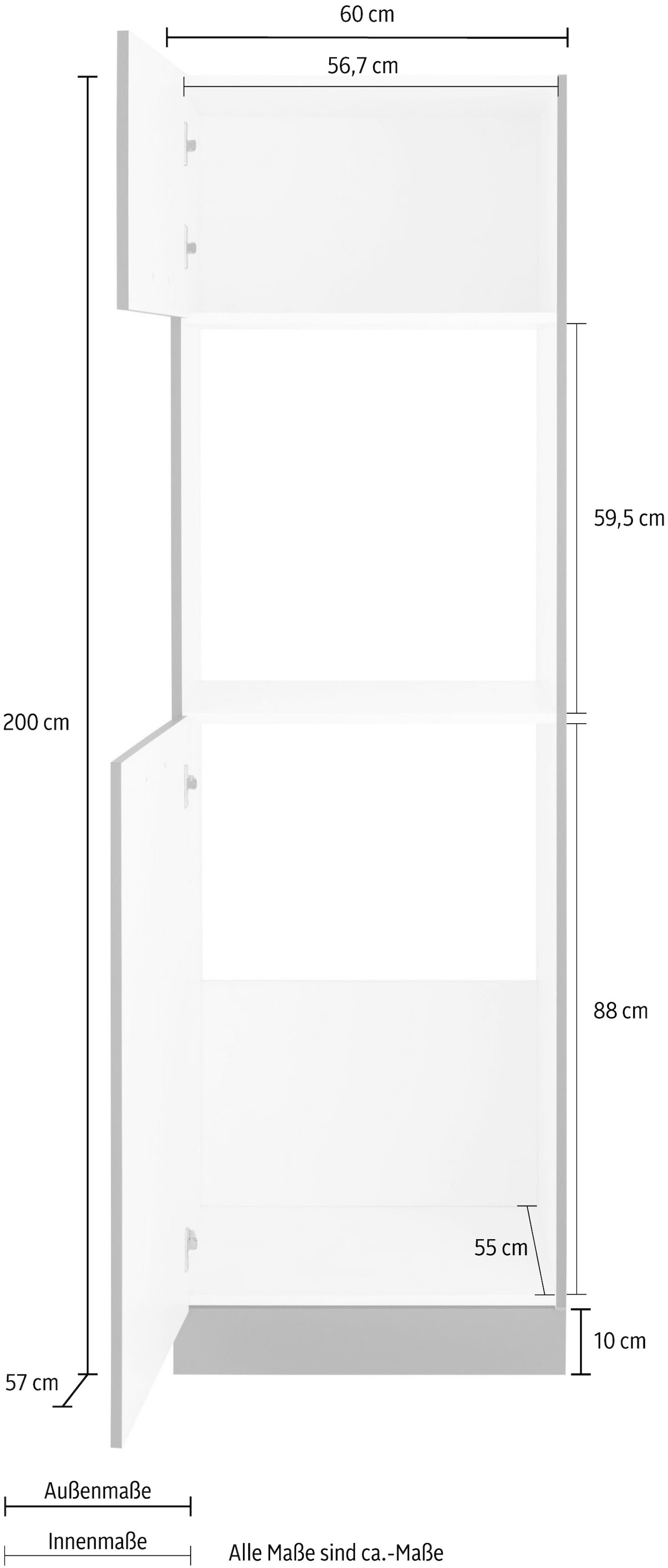 wiho Küchen Backofen/Kühlumbauschrank »Esbo«, 60 cm breit bei OTTO