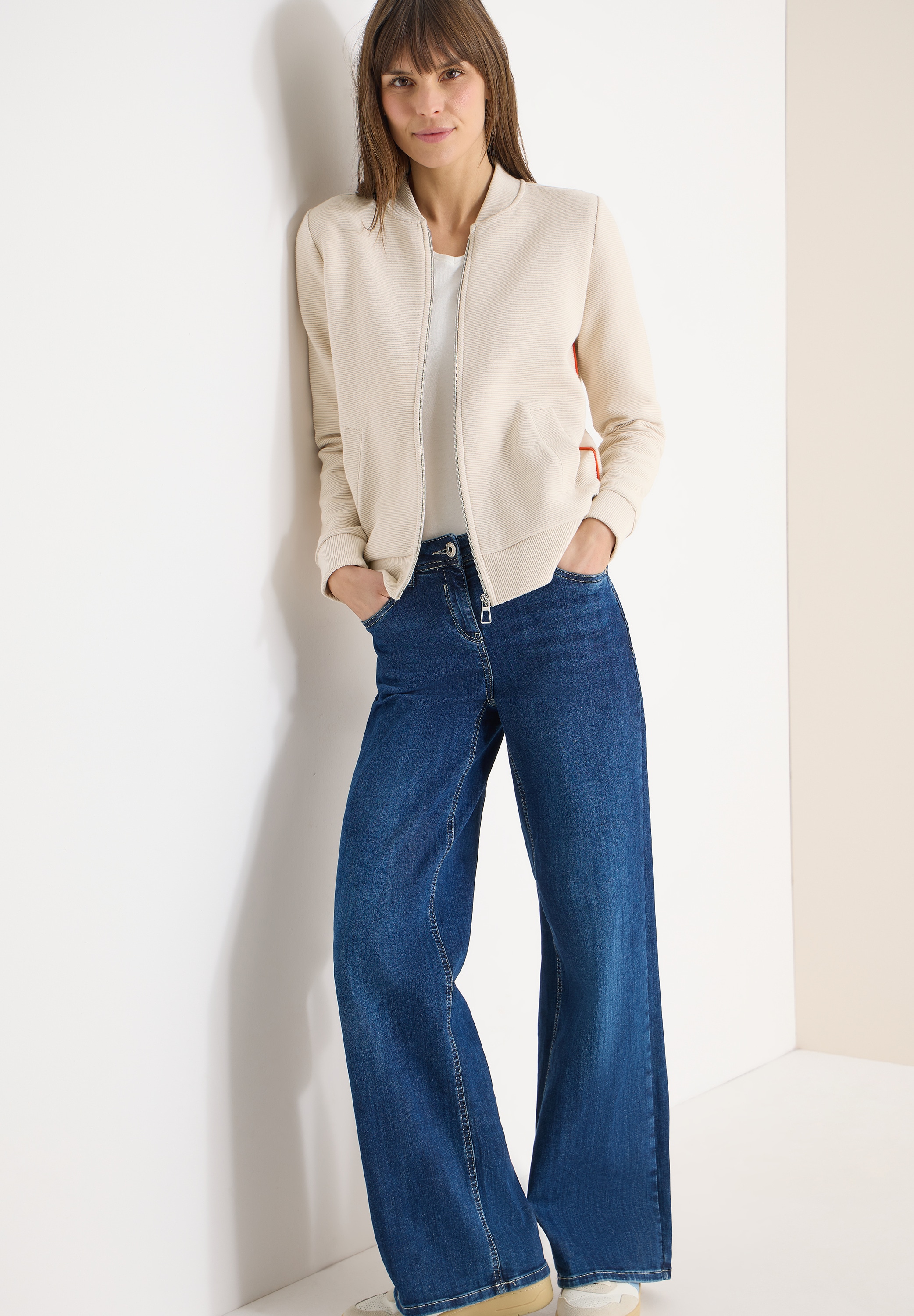 Cecil Sweatjacke mit feiner Ottoman-Struktur