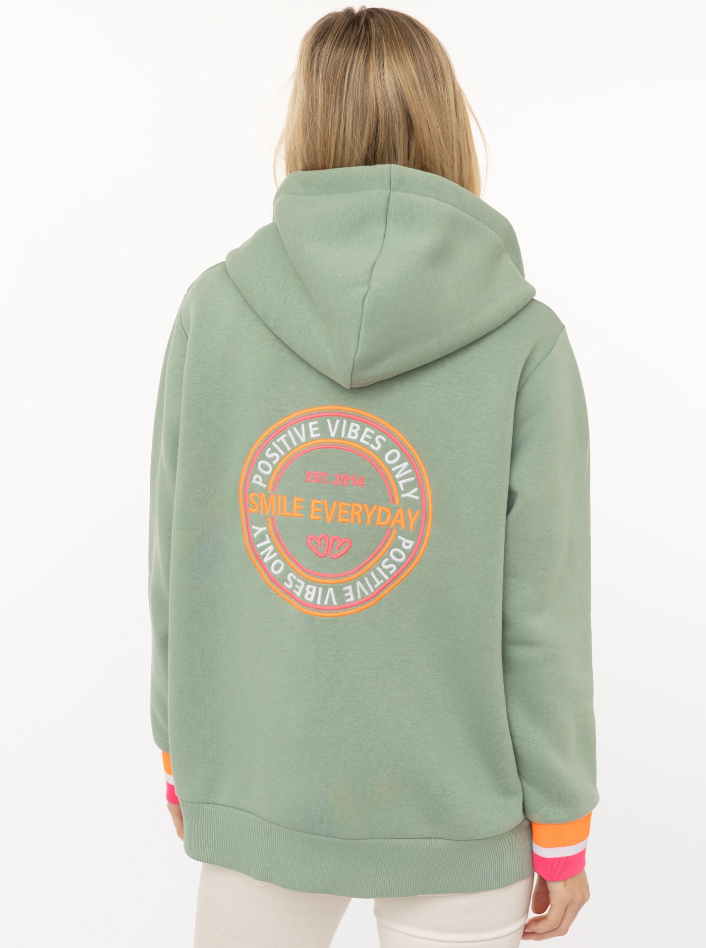 Zwillingsherz Kapuzensweatjacke »"Smile Everyday ZH"« Kapuze, Taschen,  Langarm, Stickerei, Reißverschluss