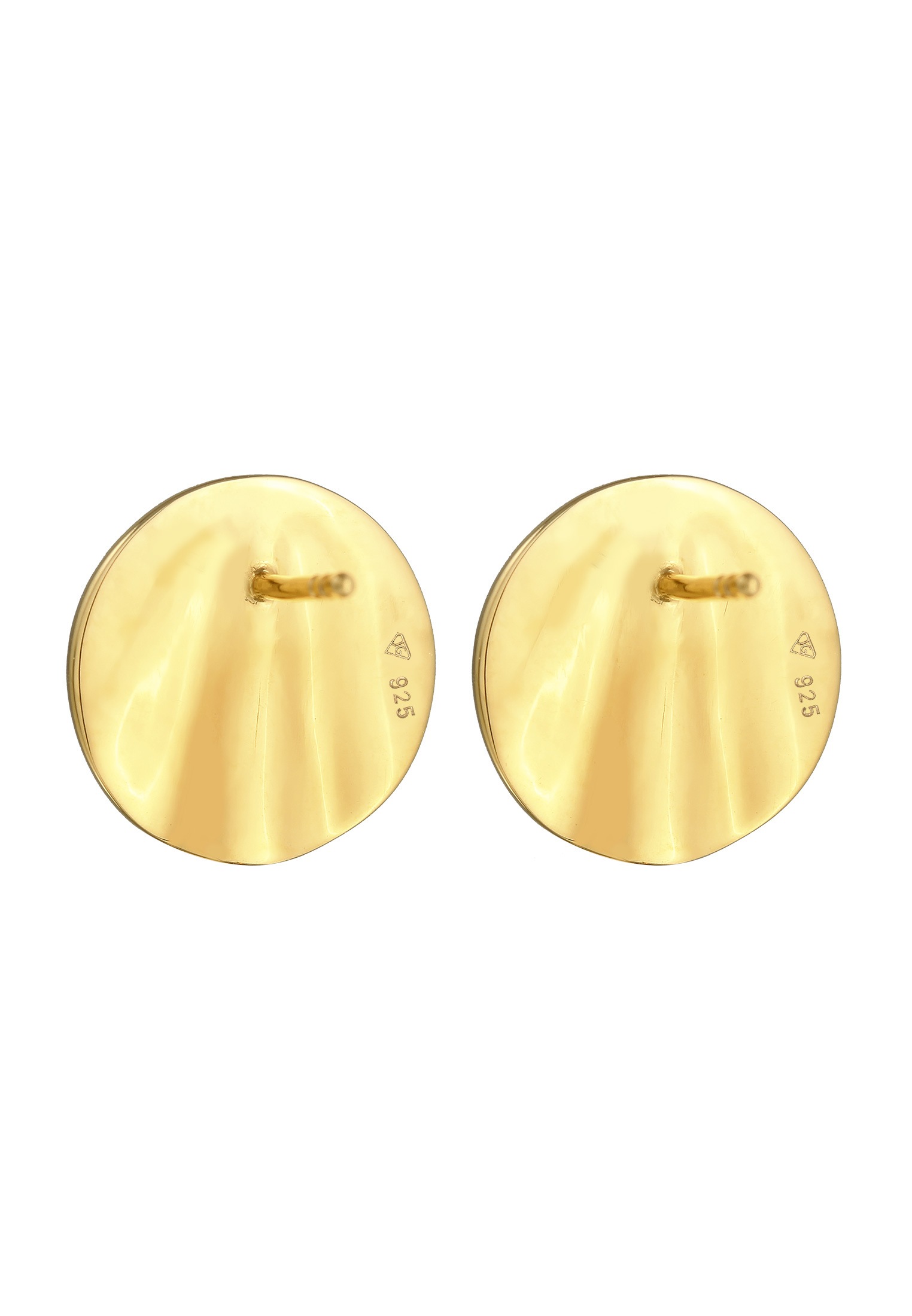 Elli Paar Ohrstecker »Ohrringe Ohrstecker Disc Plättchen Welle Rund 925er Silber«
