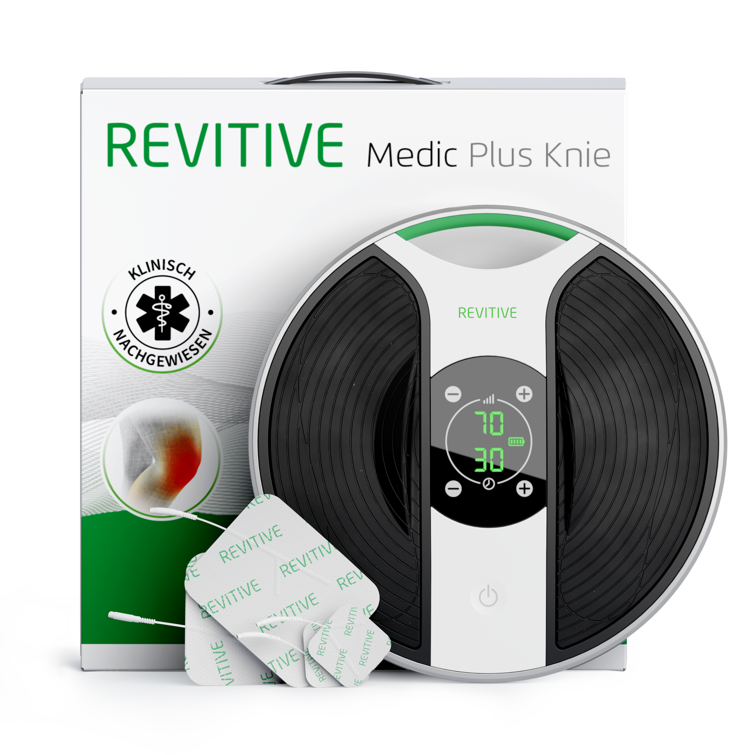 REVITIVE EMS-Fußmassage-Gerät »Medic Plus Knie Durchblutungs-Stimulator«, Lindert Beschwerden, schlechte Durchblutung, Schwellungen, Krämpfe