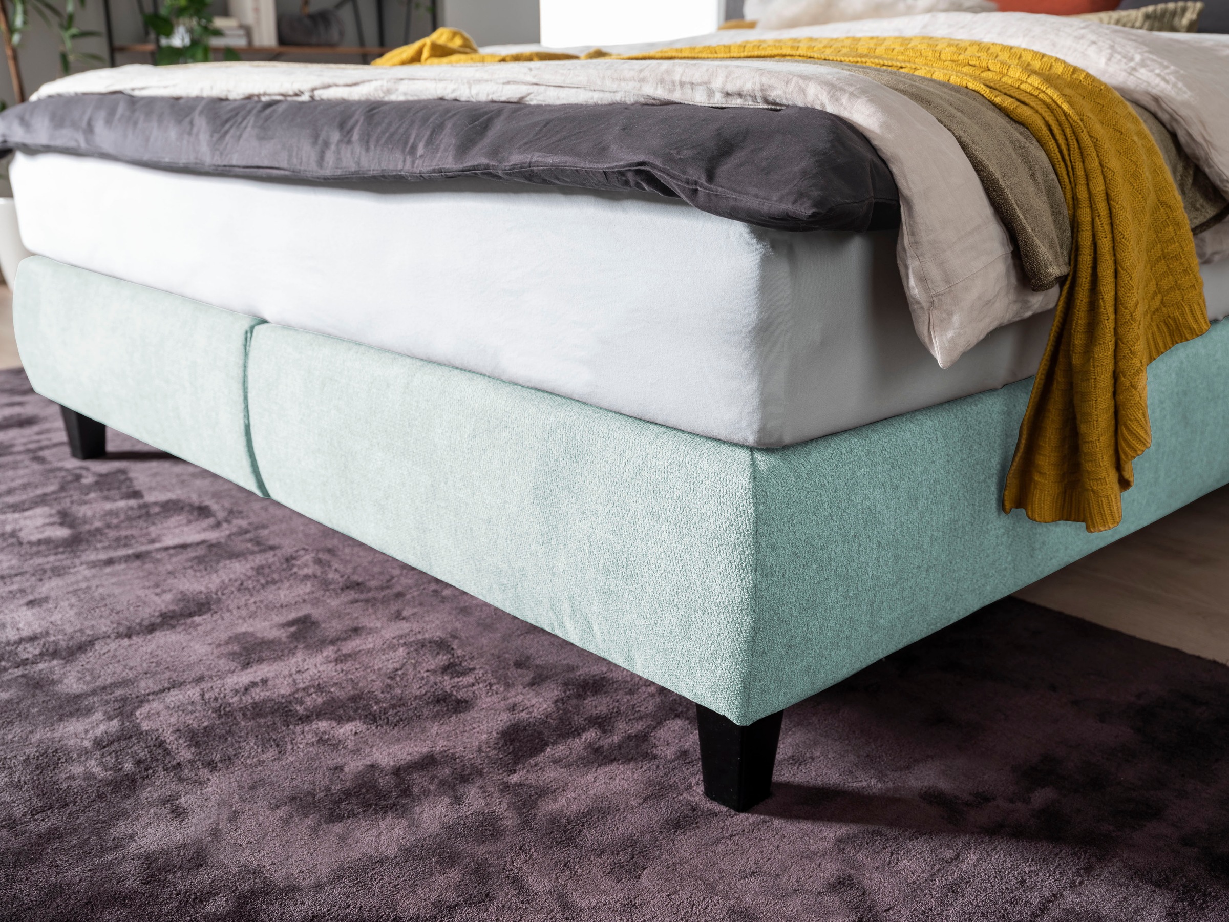 ADA trendline Boxspringbett »Edera«, Doppelbett wahlweise mit Topper, Liegefläche 180x200 cm, mit Steppung