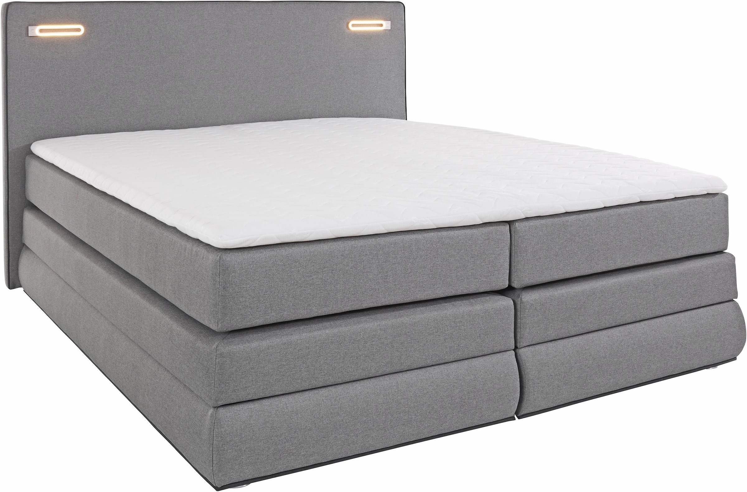 COLLECTION AB Boxspringbett »Rubona«, inkl. Bettkasten, LED-Beleuchtung und Topper