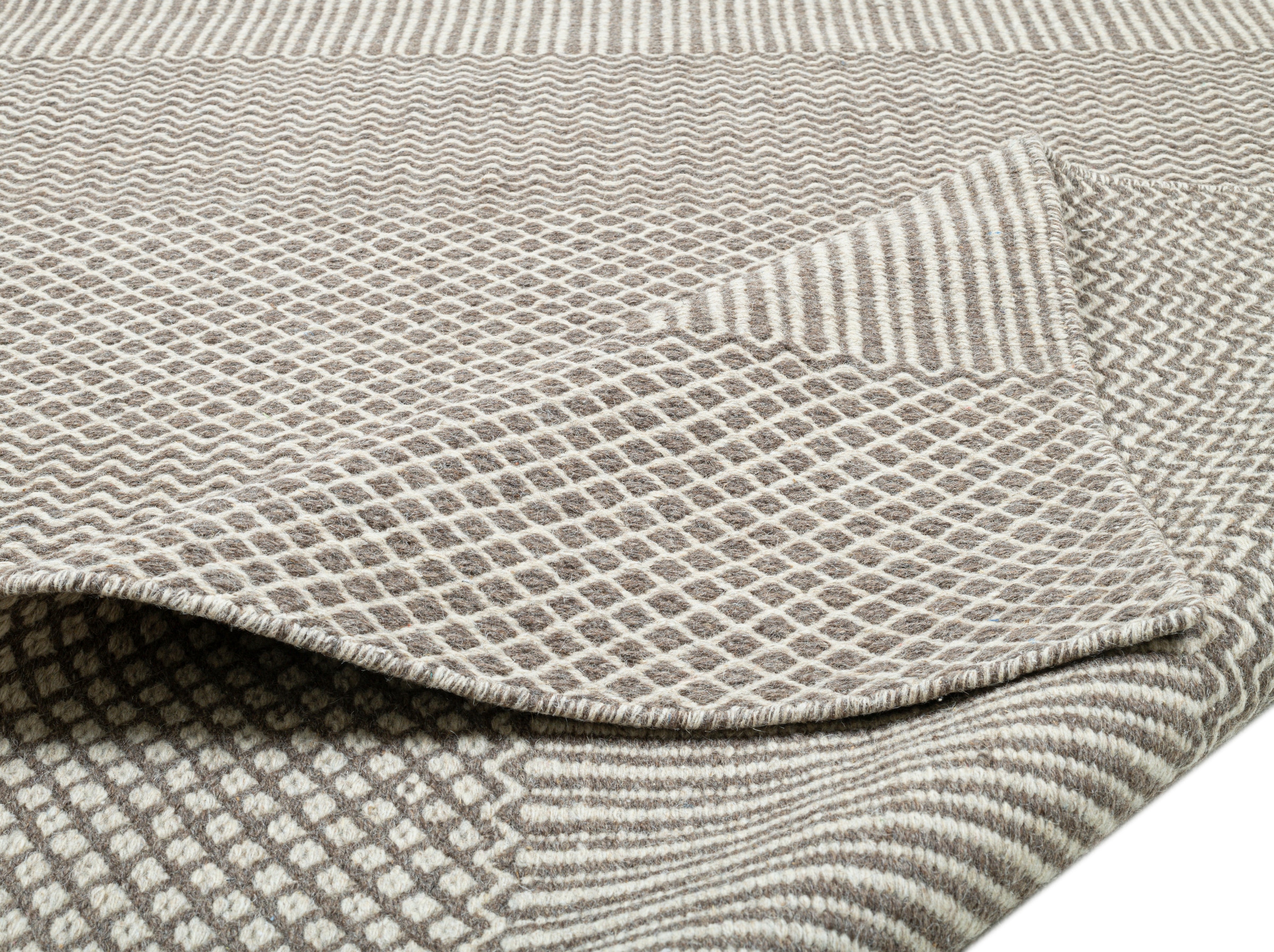 THEKO Wollteppich »Trondheim PO-501«, rechteckig, 10 mm Höhe, Handweb Teppich, Flachgewebe, reine Wolle, handgewebt
