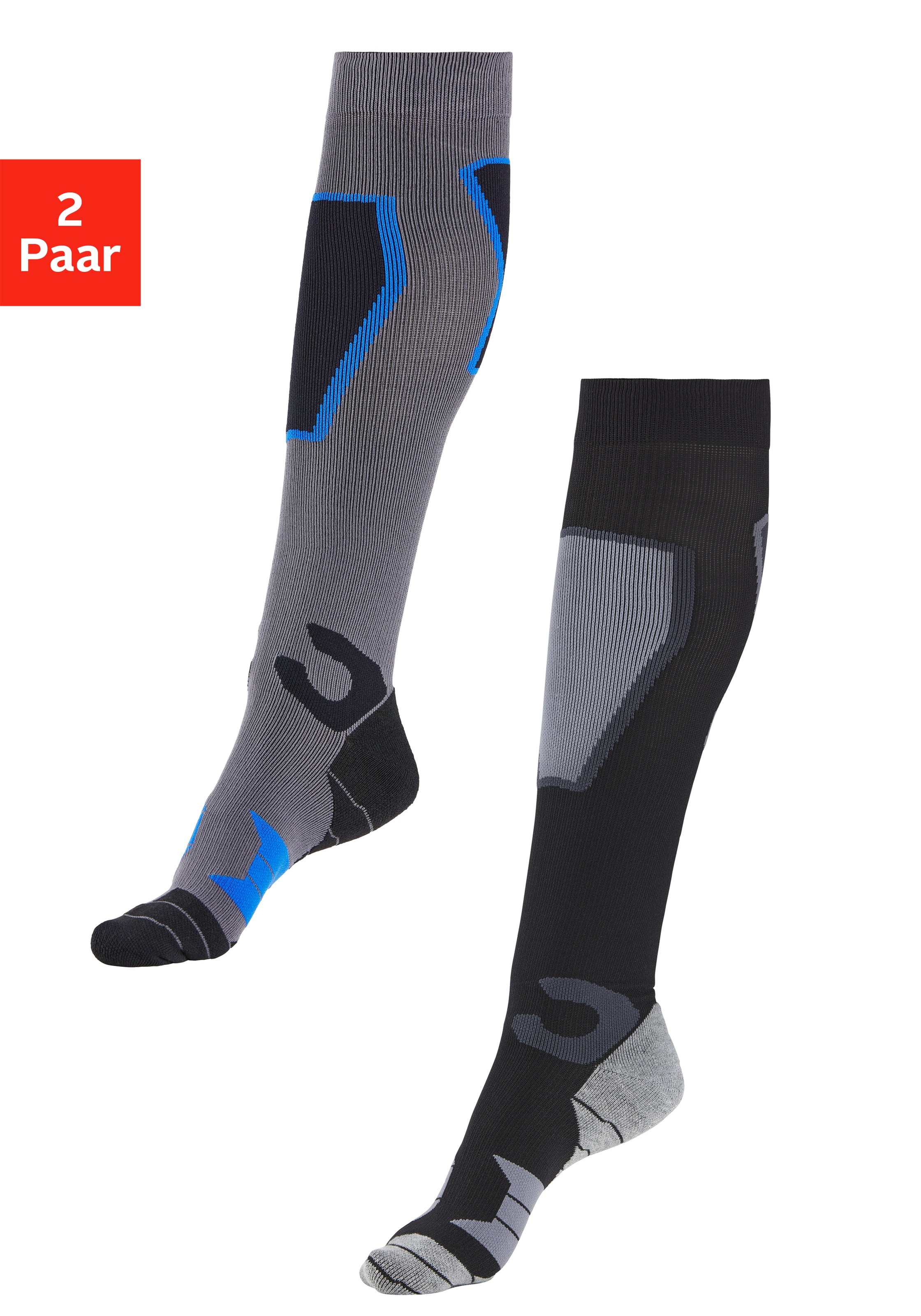 Bench. Skistrümpfe Packung in schwarz, Größe 39-42