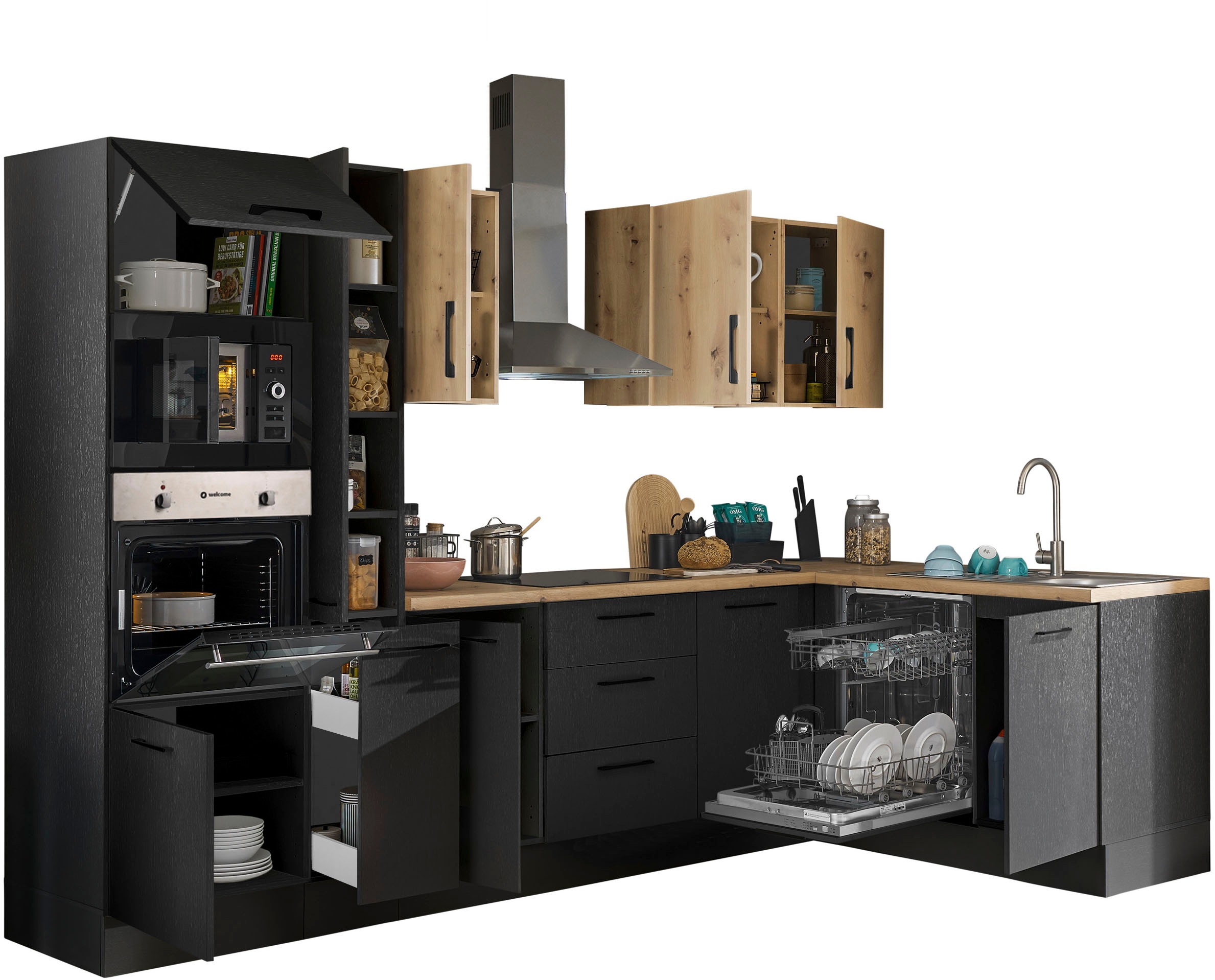 BASIC by Balculina Winkelküche »Turin« Stellbreite 310x175 cm, wahlweise mit E-Geräten