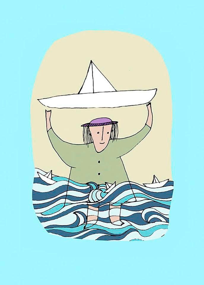 Komar Bild »Paper Ship«, Menschen, (1 St.), Wandbild zur Dekoration - ohne Rahmen