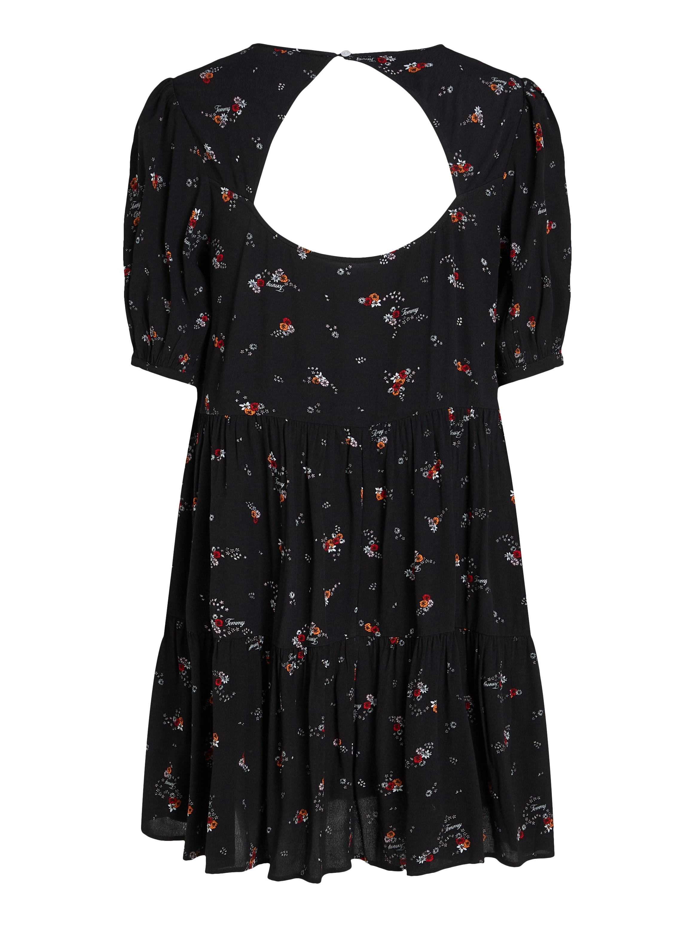 Tommy Jeans Curve Blusenkleid »TJW BLACK FLORAL TIERD DRESS EXT«, Große Größen