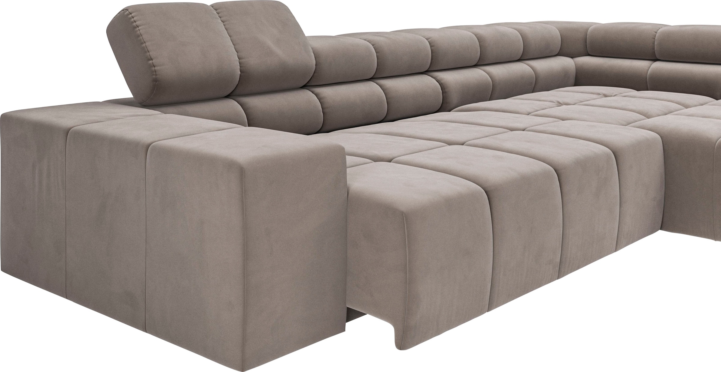 INOSIGN Ecksofa »Ancona incl. Kopfteilverstellung, Zierkissen Breite 319cm, L-Form«, wahlweise motorische Sitztiefenverstellung, auch in Cord + Easy Care