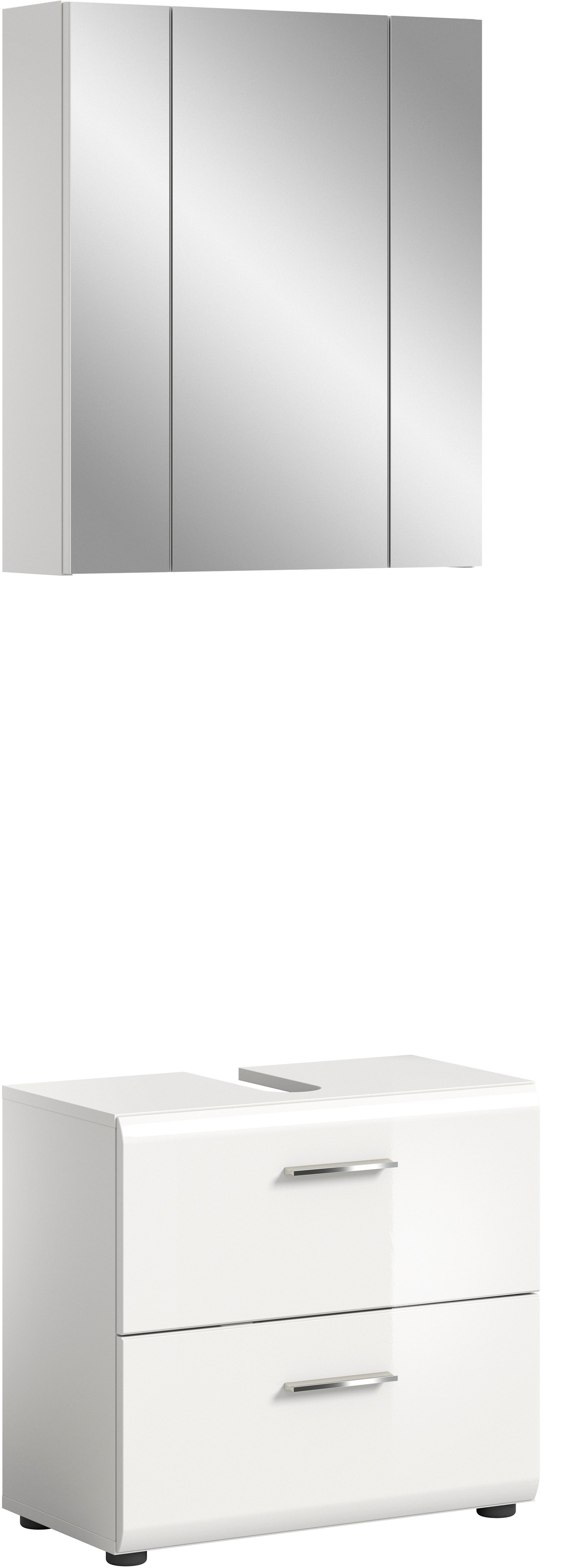 INOSIGN Badmöbel-Set »FLORENZ, TOPSELLER!, 2-teilige Badkombination, hochwertige MDF-Front«, (bestehend aus: 1 Waschbeckenunterschrank, 1 Spiegelschrank), Bad-Kombination, Bad-Möbel, Badezimmer, Kombination, Kombi