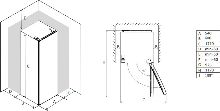 Hanseatic Gefrierschrank, 170,5 cm hoch, 54 cm breit, NoFrost, Schnellgefrierfunktion, Türalarm