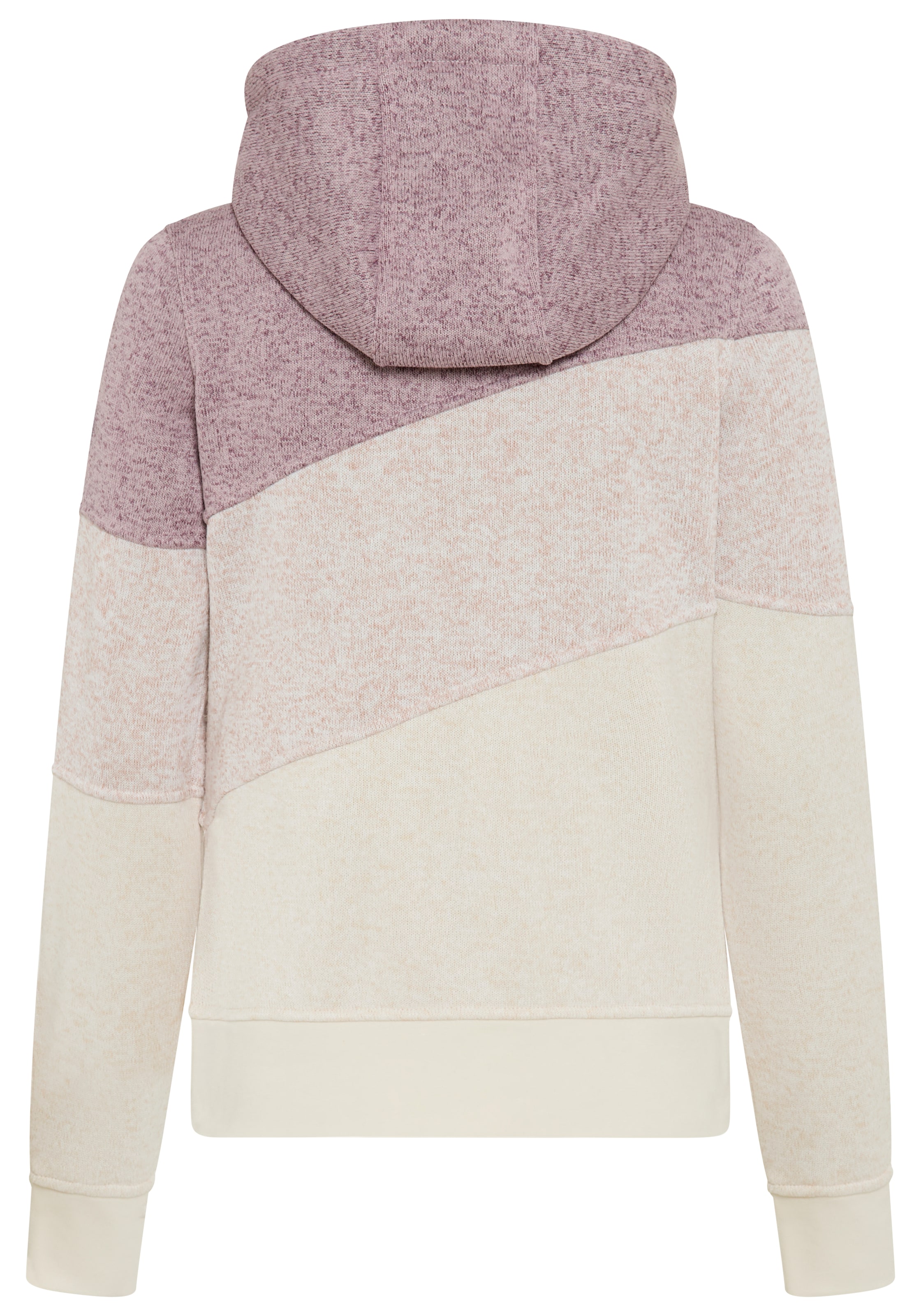KangaROOS Strickfleecejacke mit Kapuze Strick Fleece Jacke colorblocking Übergangsjacke