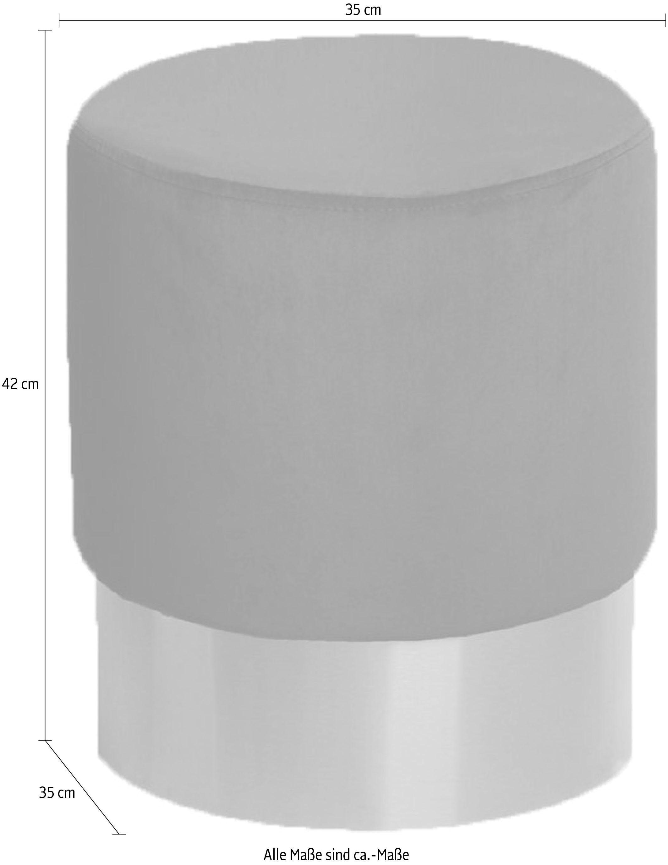 Kayoom Hocker »Nano 110, Hocker in stilvollem Design, runde Form, mit Fuß aus Metall« 1 Stk. tlg. Golz Akzente, mit pflegeleichtem Stoffbezug, runde Form