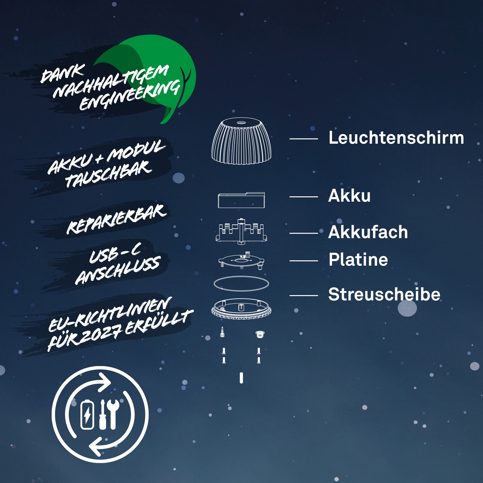 Briloner Leuchten LED Stehlampe »Akku LED Stehleuchte Riffle«