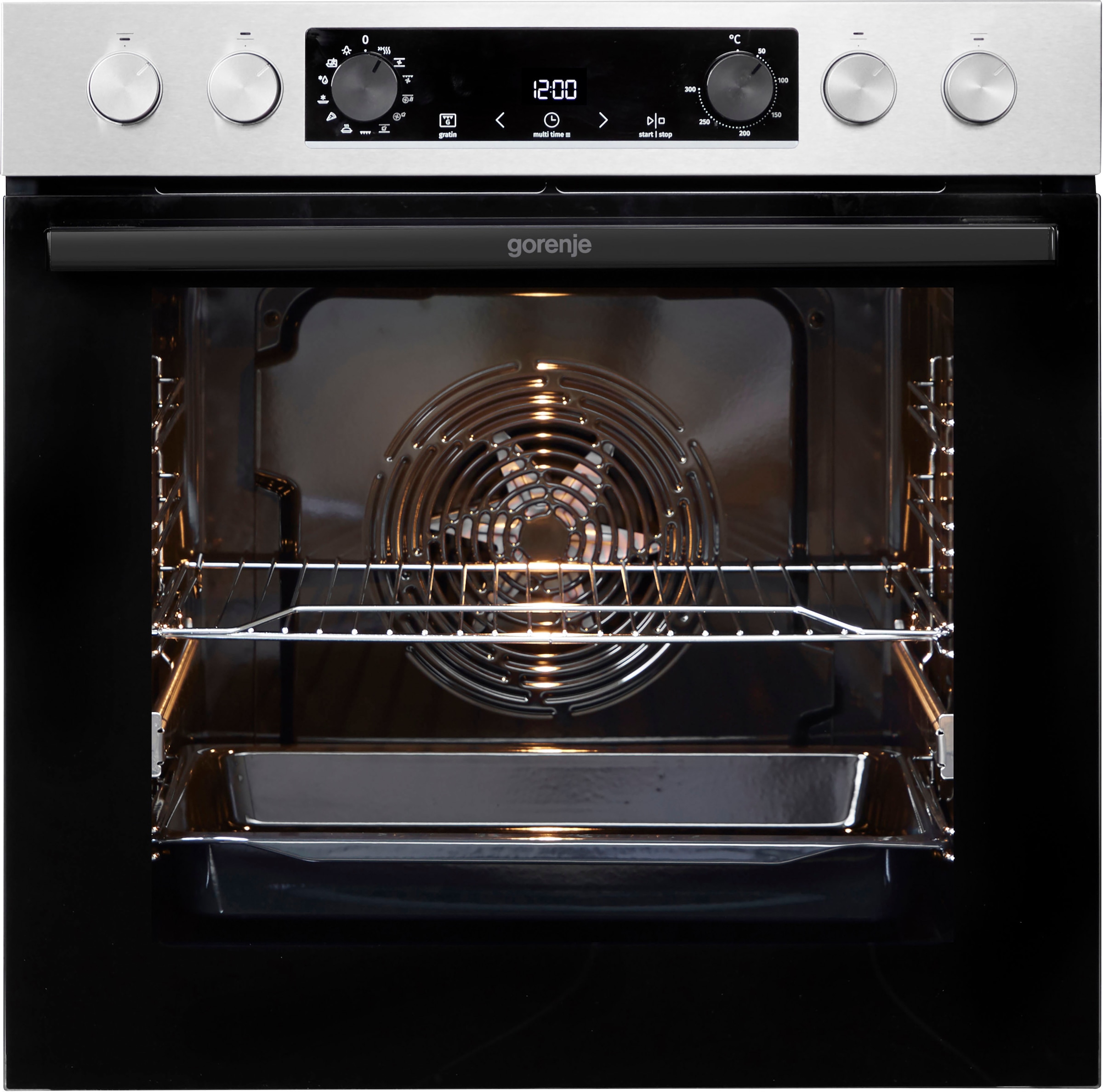 GORENJE Elektro-Herd-Set »Herd BCSB 737OTX« mit 1-fach-Teleskopauszug Aqua Clean 1 Stk. tlg. Pizzafunktion mit 300 °C – perfekt für Pizza, Focaccia und mehr!